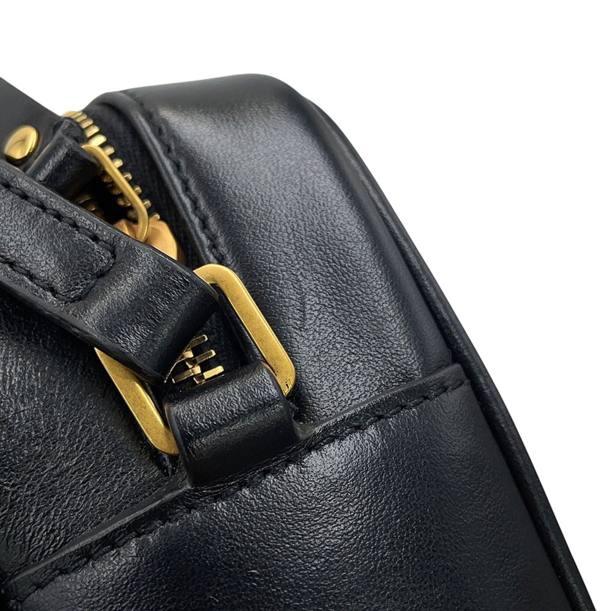 Yves Saint Laurent Black Brown Suede Leather Handbag Shoulder Bag (Pre-Owned)