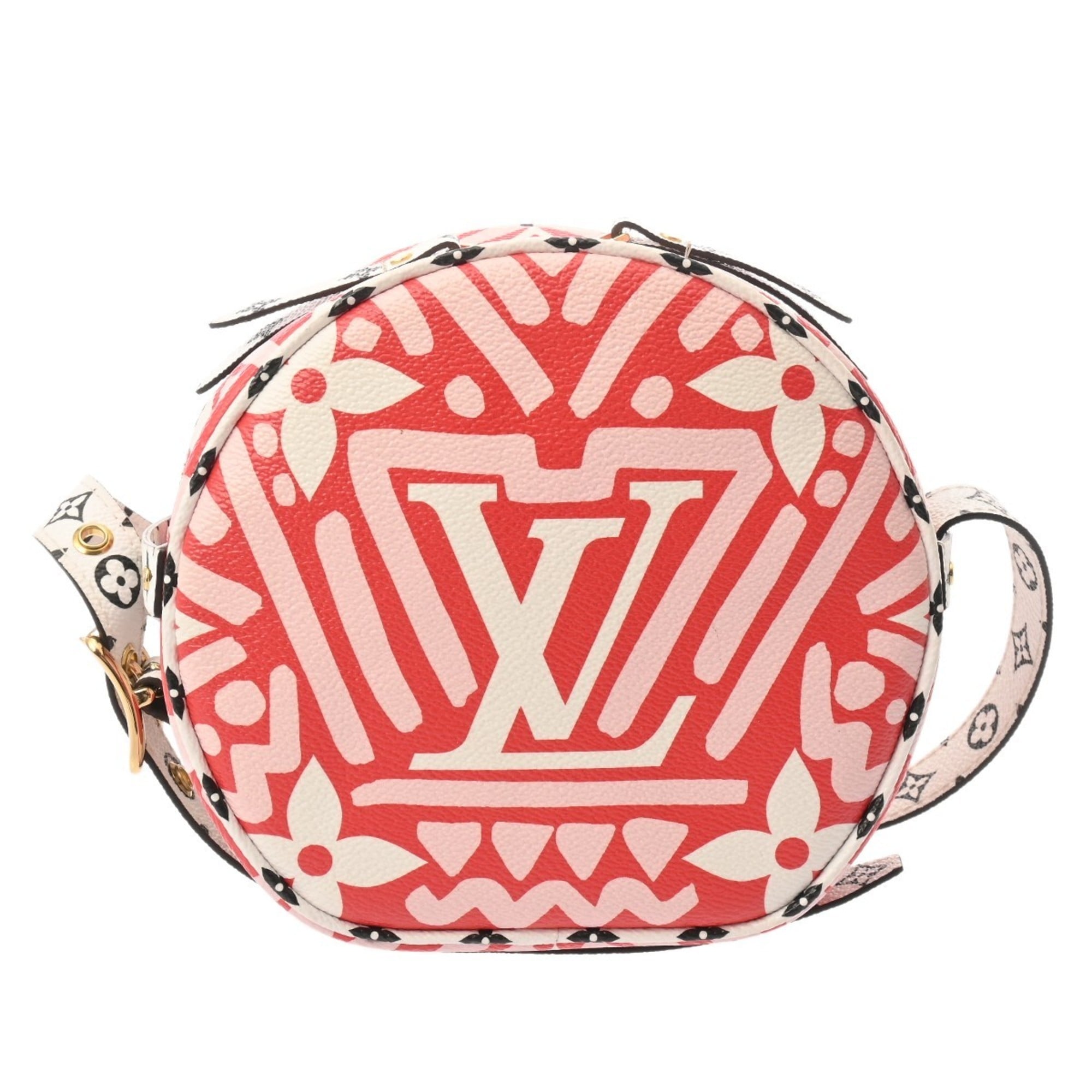 Louis Vuitton Pink Red Color White Leather Shoulder Bag (Pre-Owned)
