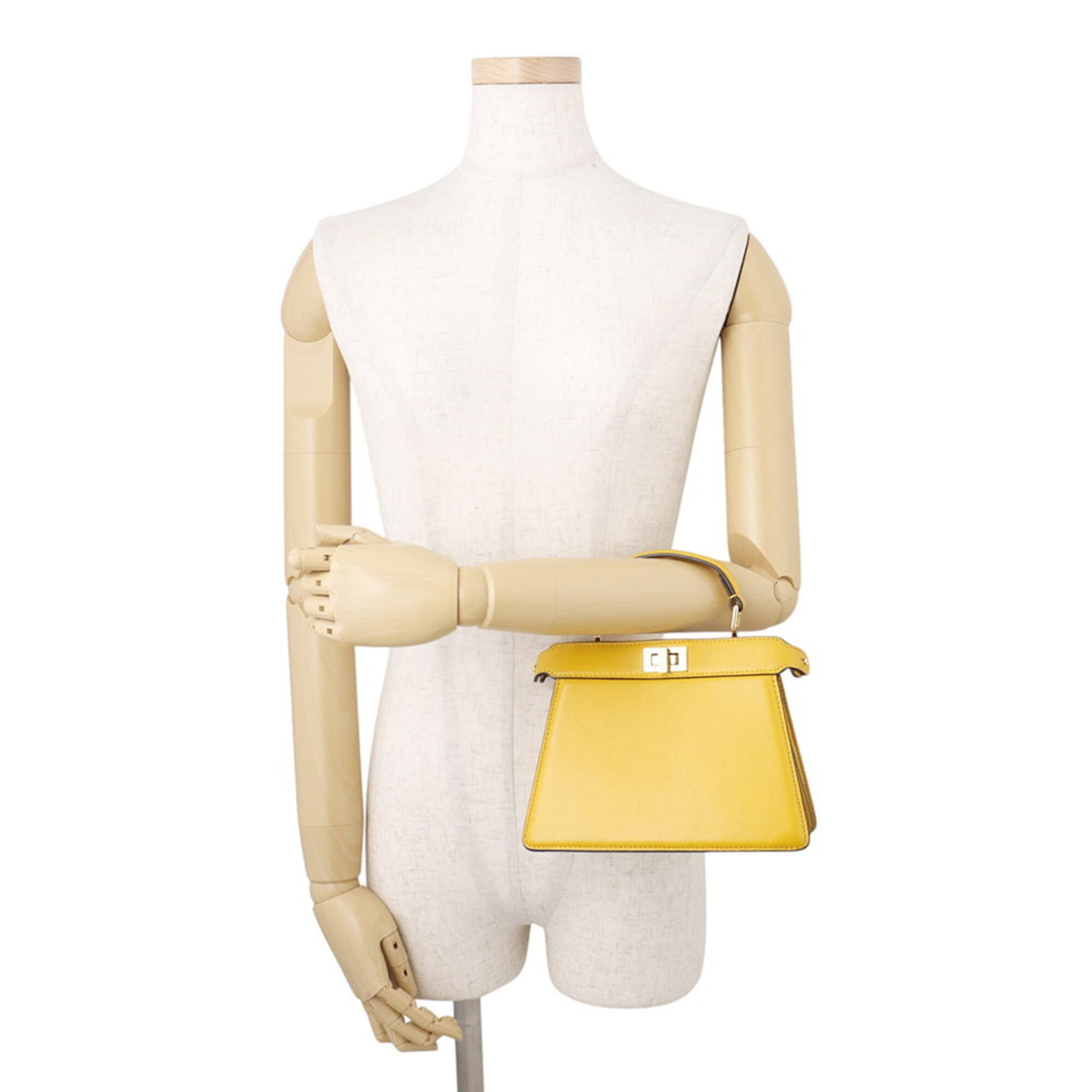 Fendi Peekaboo Yellow Leather Handbag (Pre-Owned)