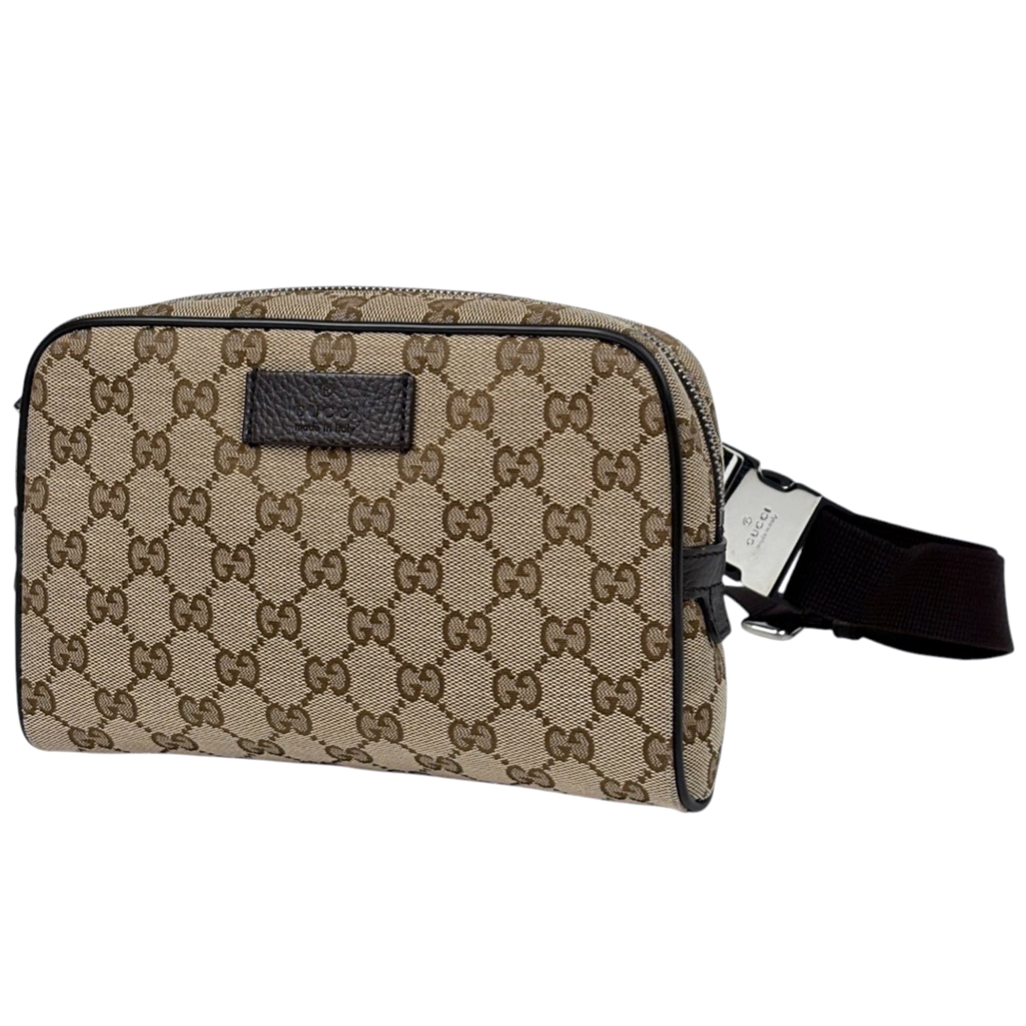 Gucci Gg Canvas Brown Gg Canvas Leather Sling Bag (Pre-Owned)