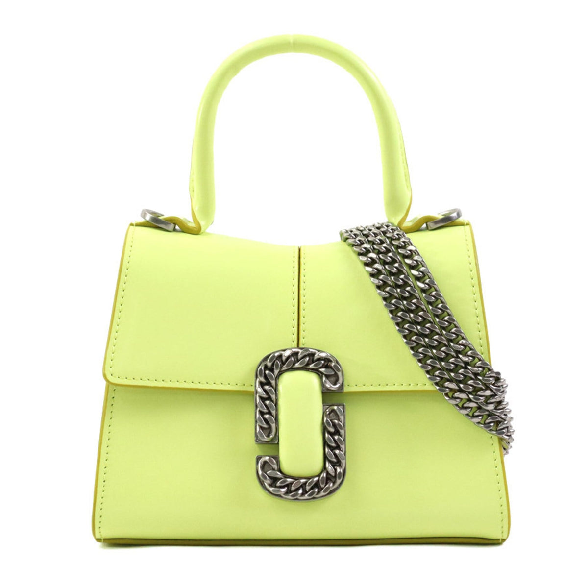 Marc Jacobs Green Yellow Leather Handbag Shoulder Bag (Pre-Owned)