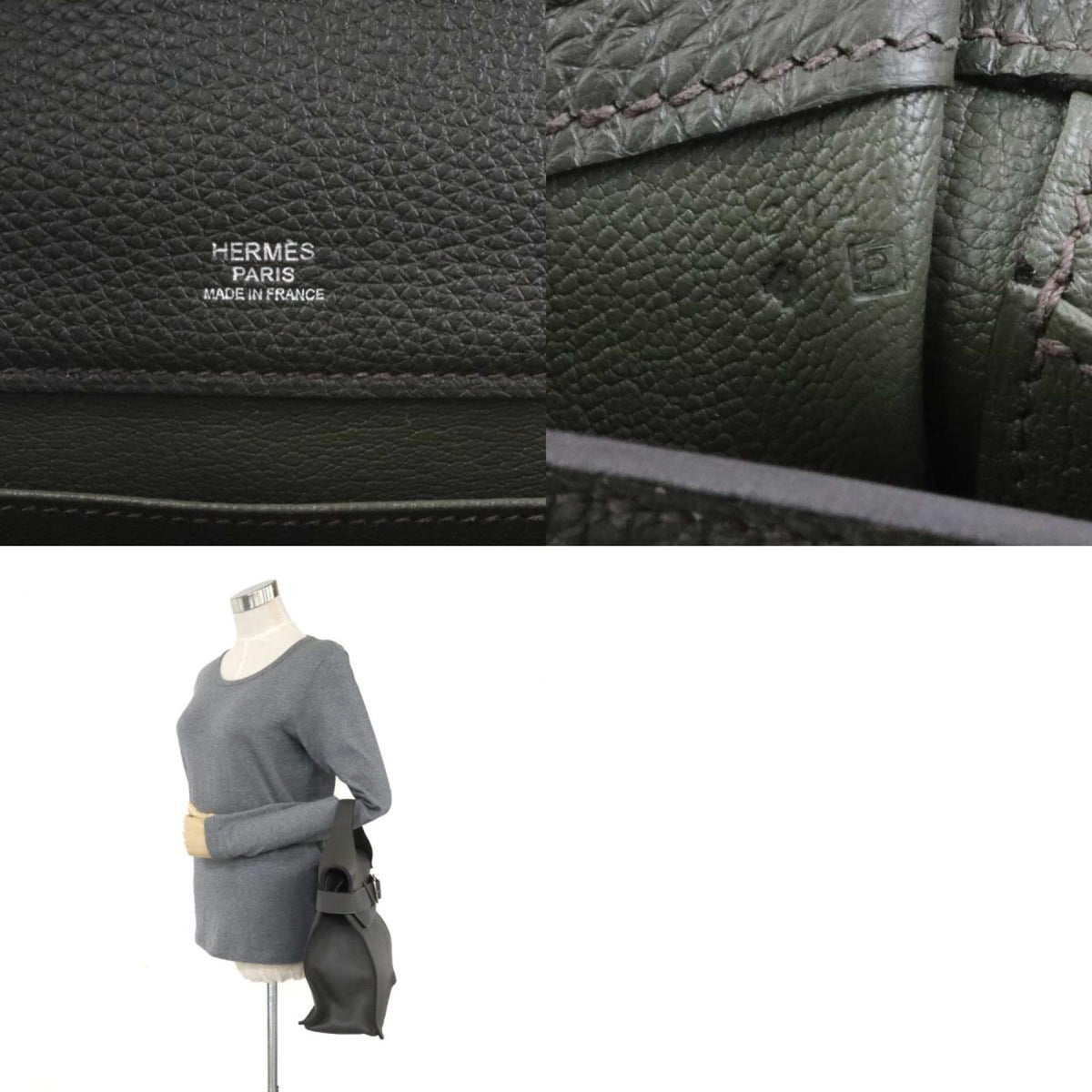 Hermes Olive Green Taurillon Clemence Leather Handbag (Pre-Owned)