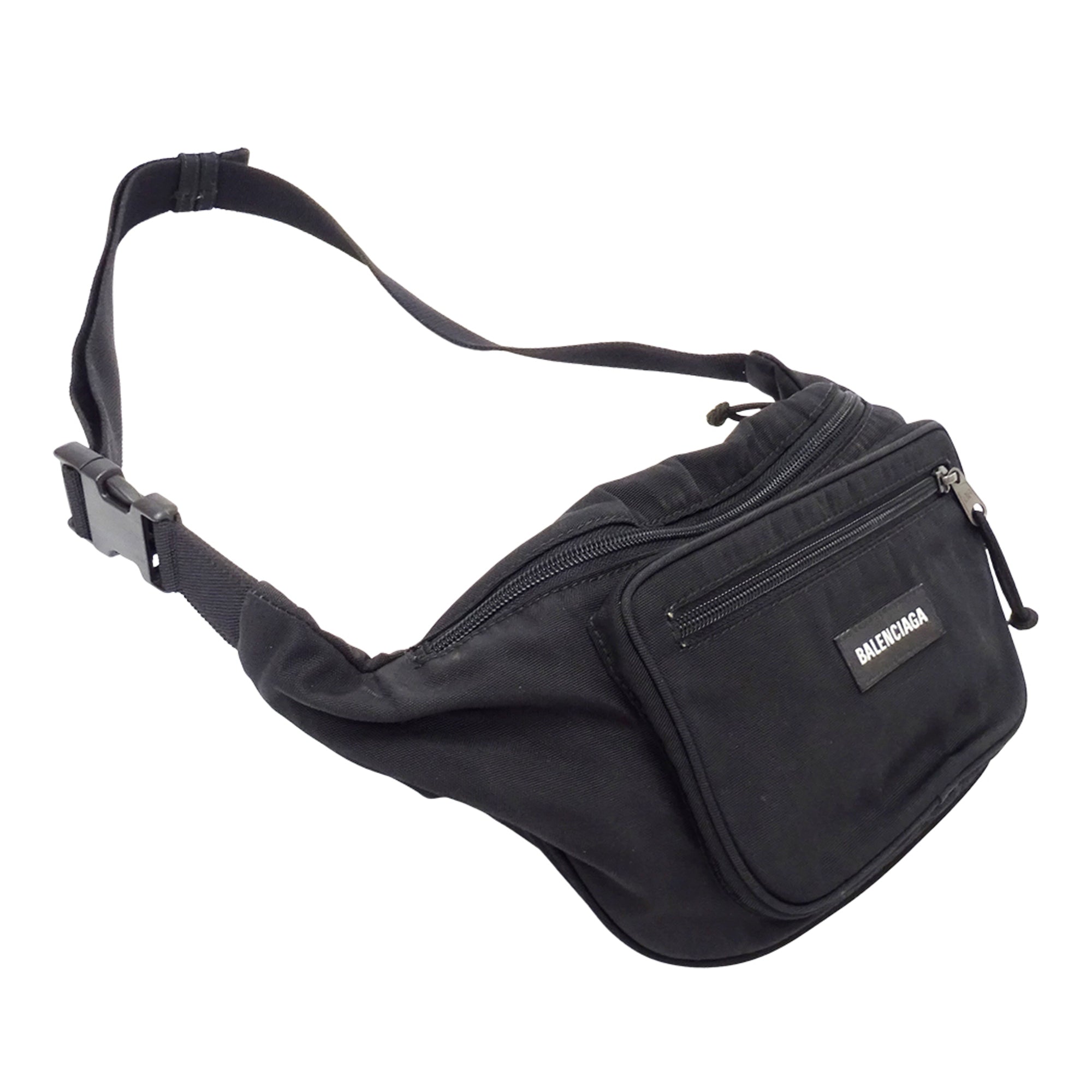 Balenciaga Black Nylon Handbag Sling Bag (Pre-Owned)