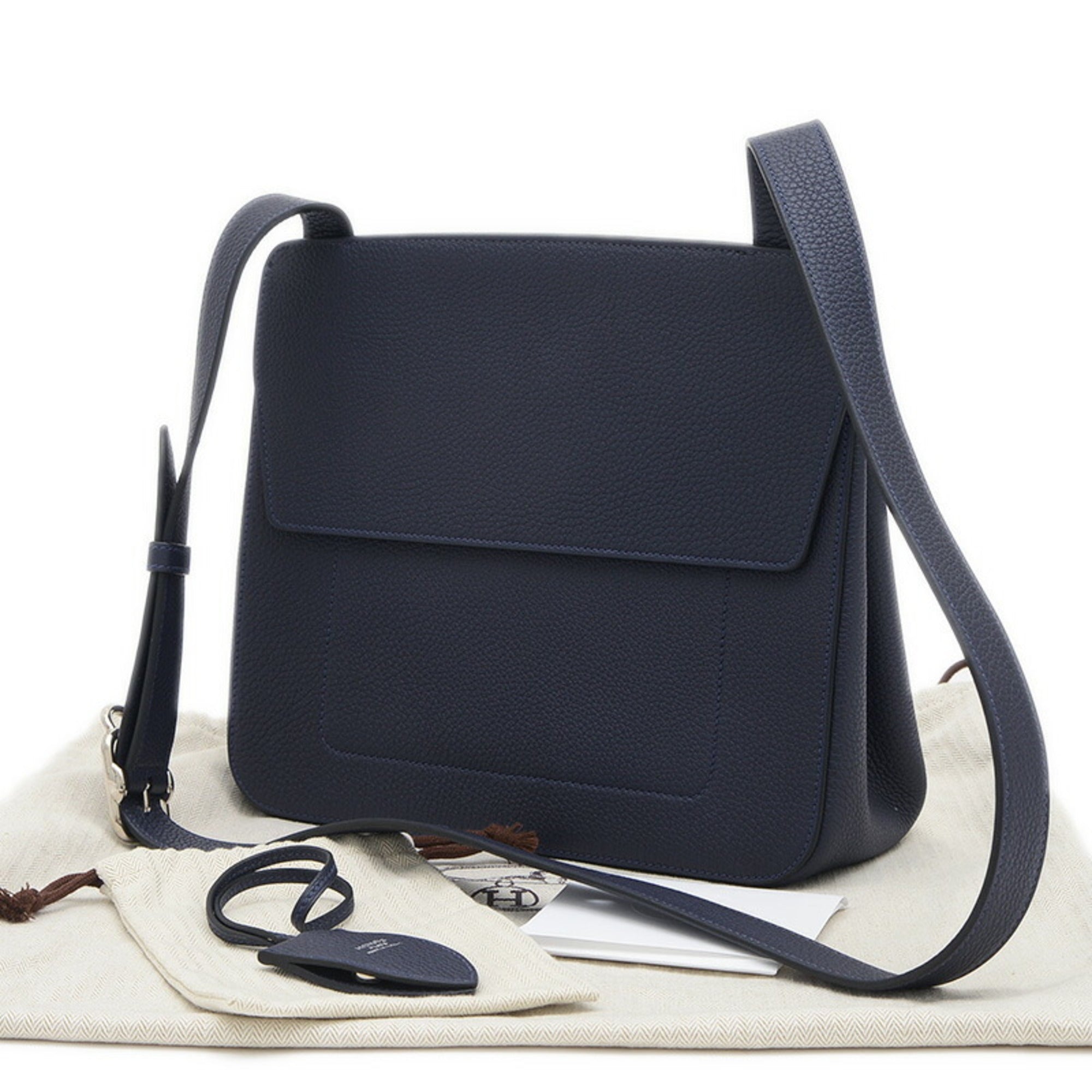 Hermes Blue Indigo Togo Leather Handbag Shoulder Bag (Pre-Owned)