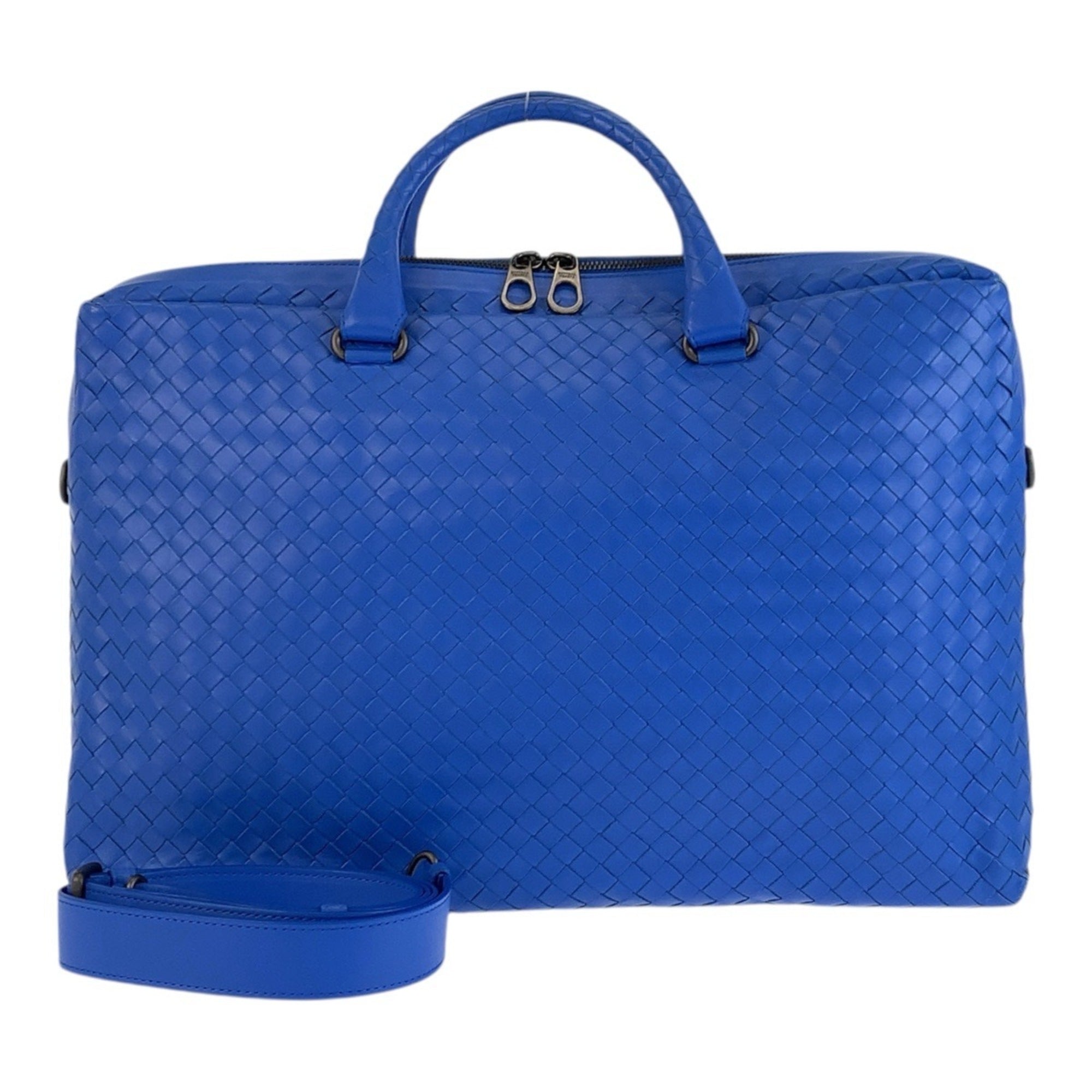 Bottega Veneta Blue Leather Briefcase (Pre-Owned)