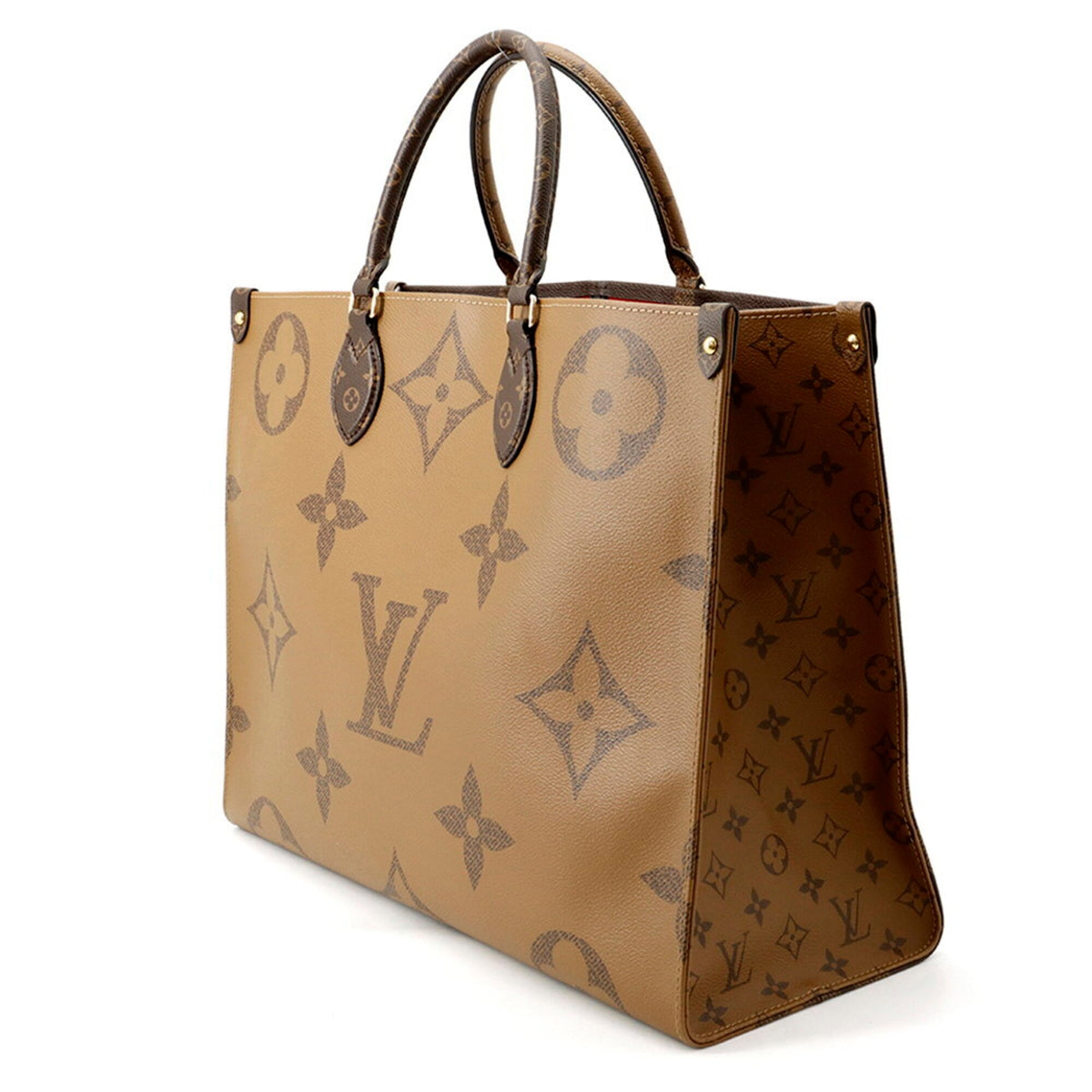 Louis Vuitton Monogram Reverse Red Color Monogram Reverse Monogram Handbag Tote Bag (Pre-Owned)