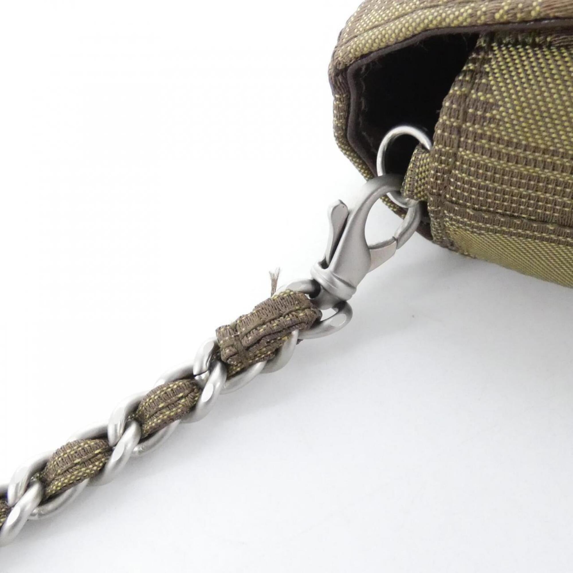 Chanel Travel Line Khaki Nylon Shoulder Bag (Pre-Owned)