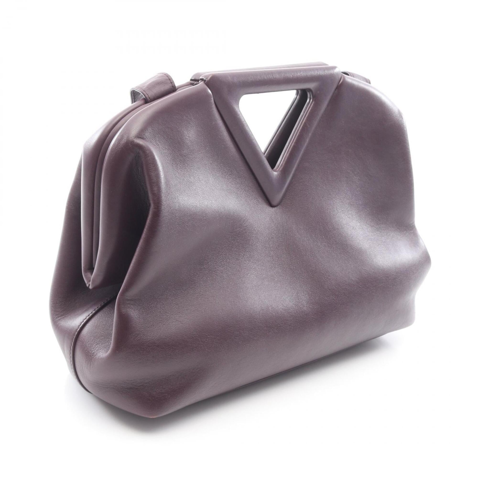 Bottega Veneta Purple Leather Handbag Shoulder Bag (Pre-Owned)