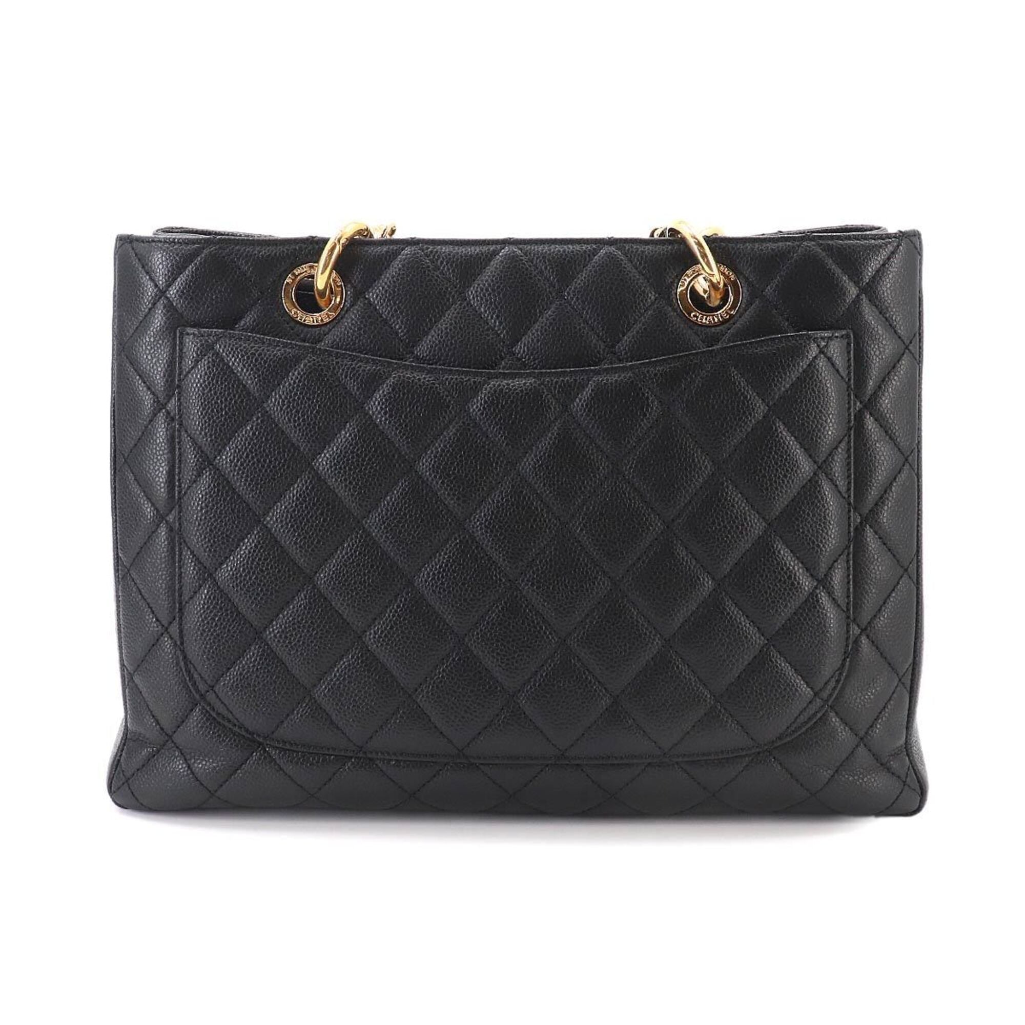 Chanel Black Grained Calfskin Handbag Tote Bag (Pre-Owned)