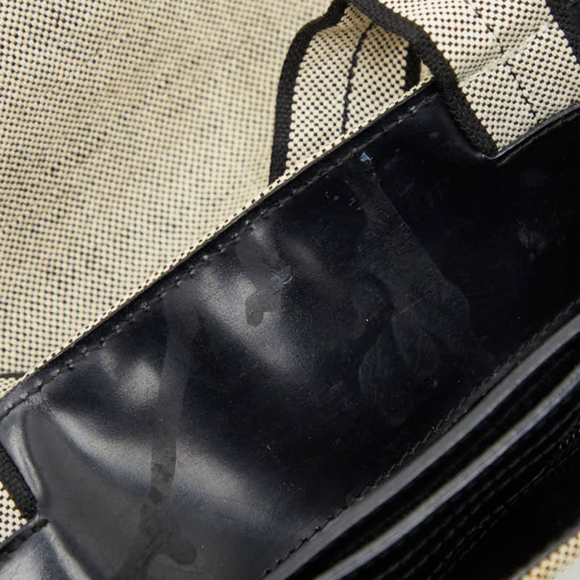Prada Black White Canvas Tote Bag (Pre-Owned)