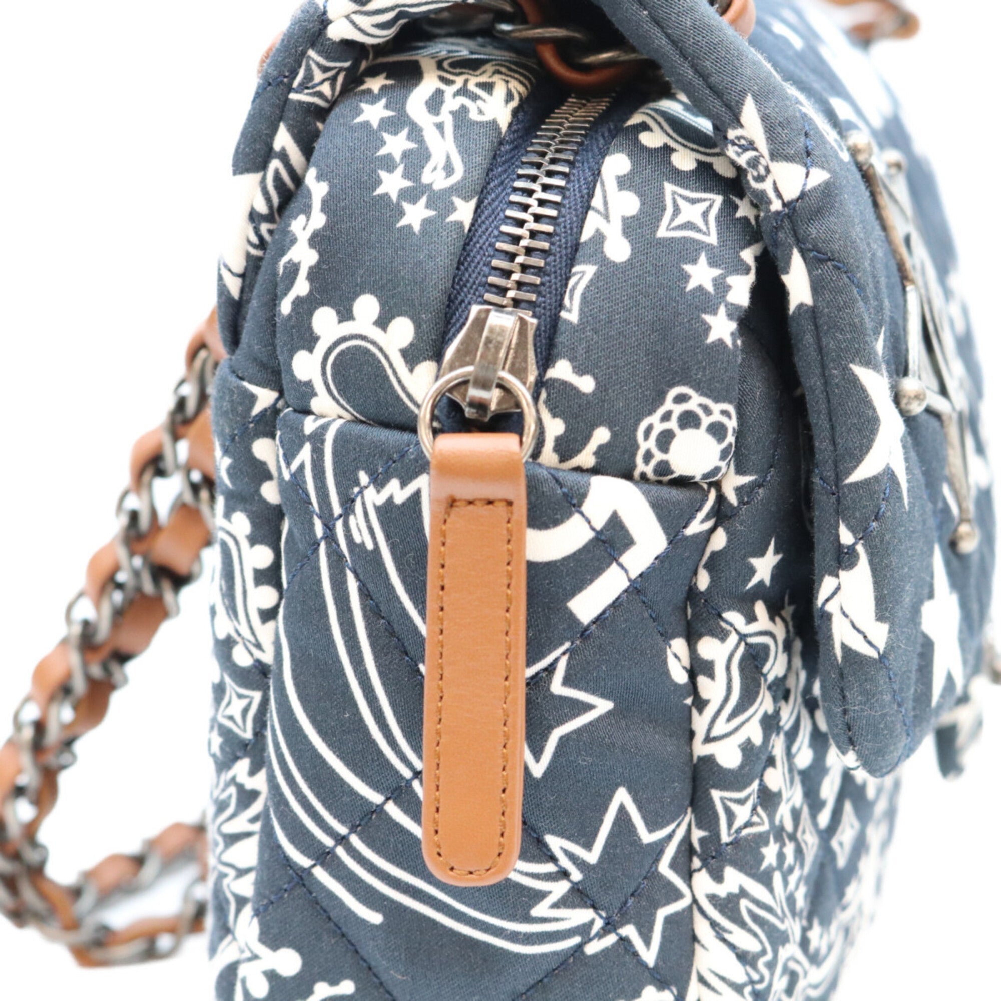 Chanel Navy Cotton Shoulder Bag (Pre-Owned)