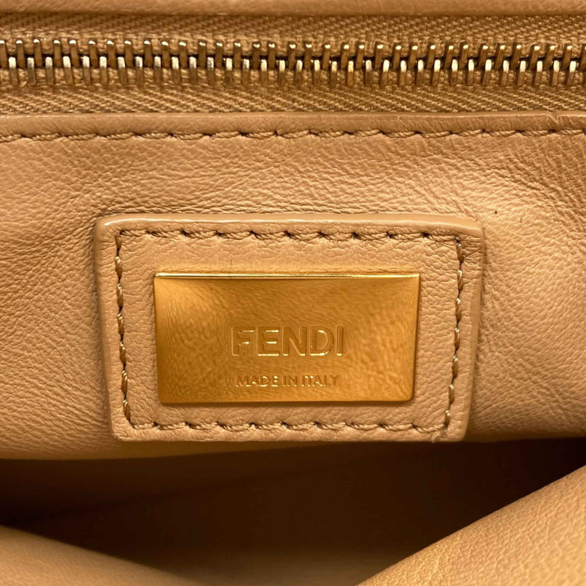 Fendi Brown Pink Leather Handbag (Pre-Owned)