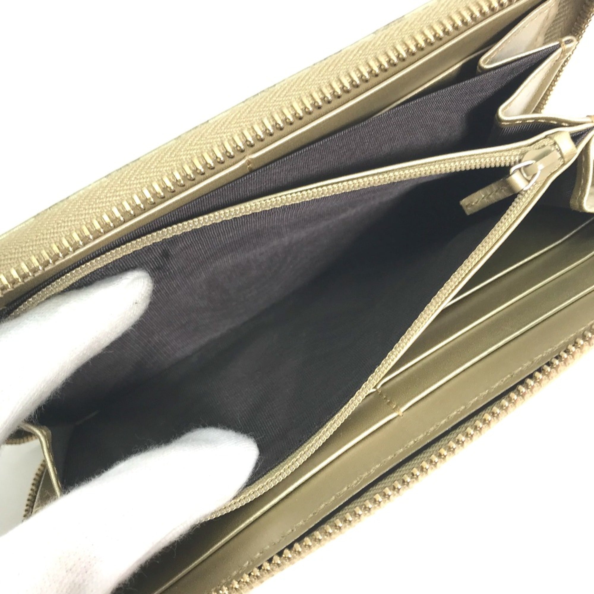 Gucci Gold Leather Long Wallet (Bi-Fold) (Pre-Owned)
