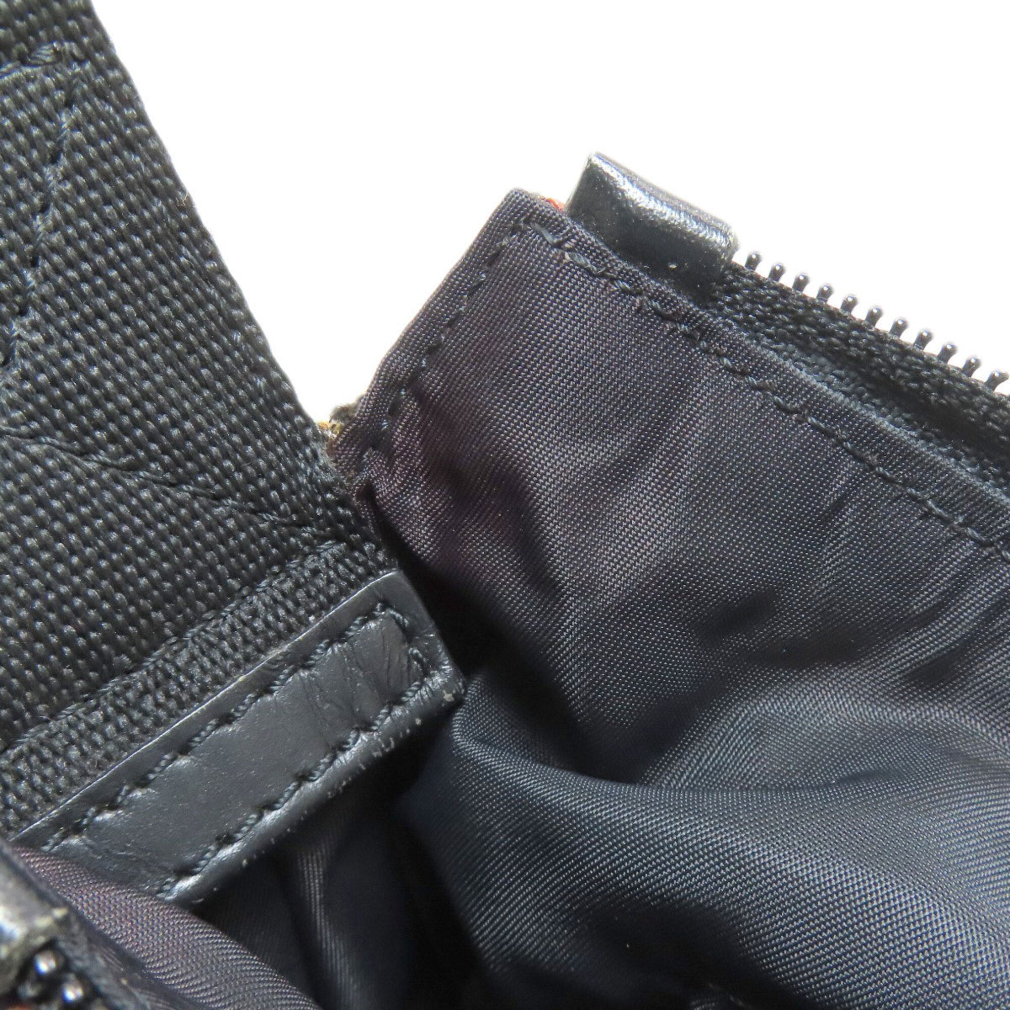 Christian Dior Black Gray Canvas Shoulder Bag (Pre-Owned)