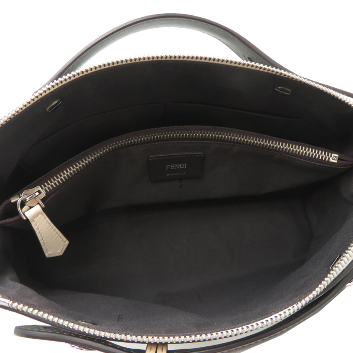 Fendi Beige Light Blue Leather Handbag (Pre-Owned)