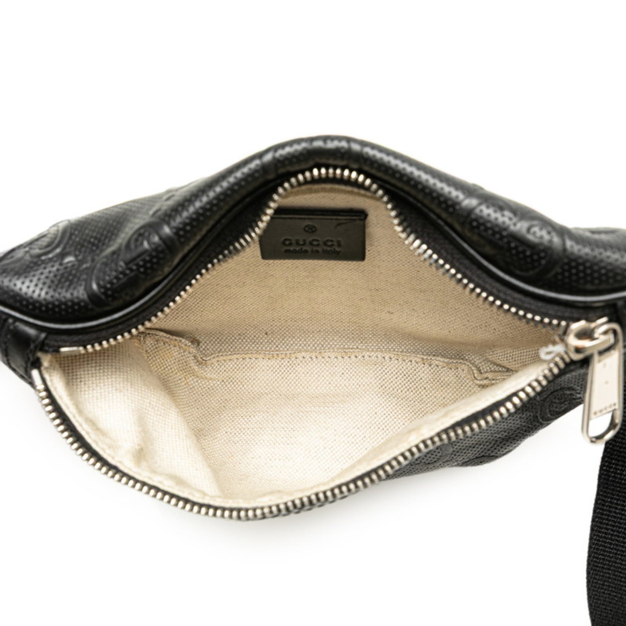 Gucci Black Leather Fanny Pack Sling Bag (Pre-Owned)