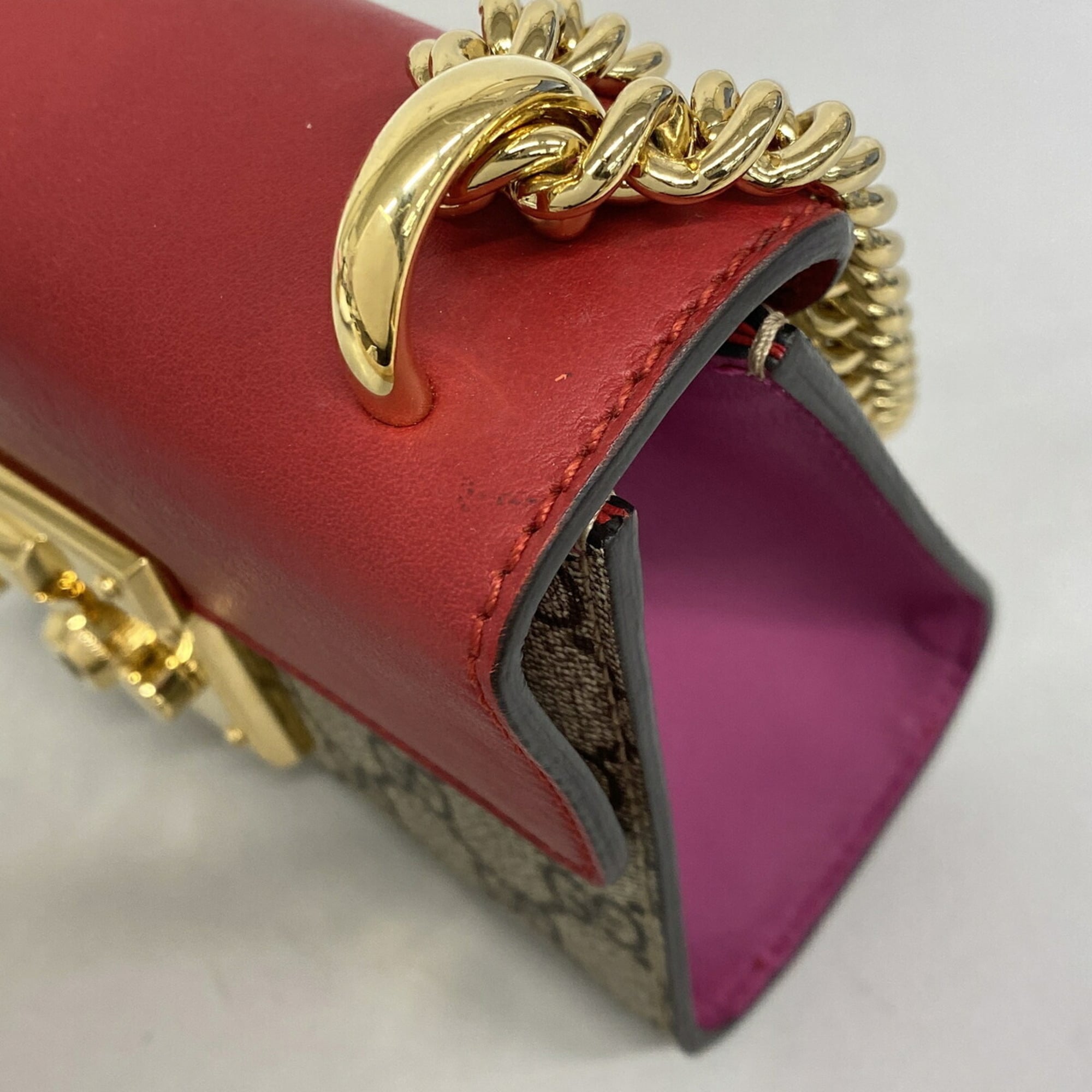Gucci Brown Red Color Pvc Shoulder Bag (Pre-Owned)