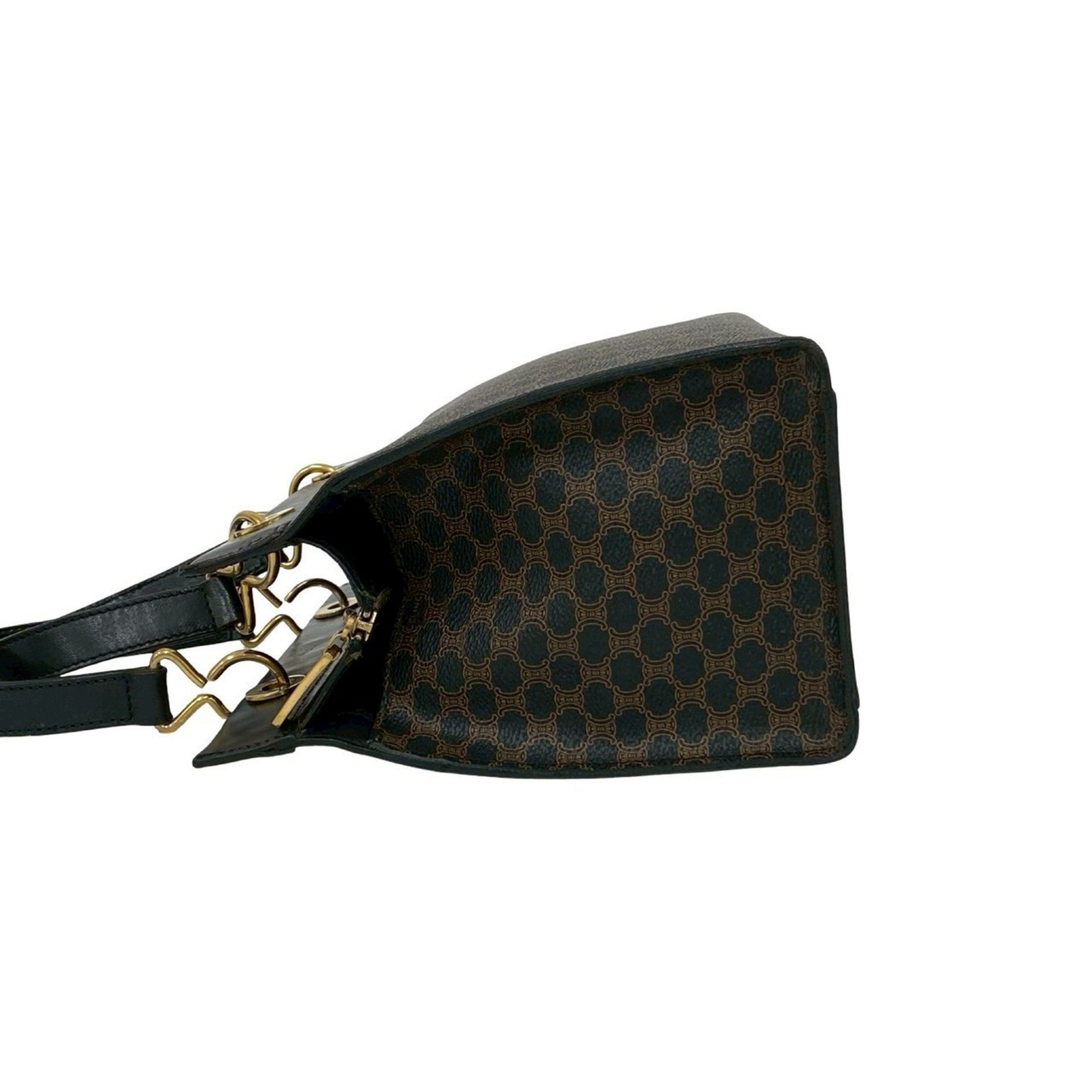 Celine Black Brown Leather Pvc Handbag Tote Bag (Pre-Owned)
