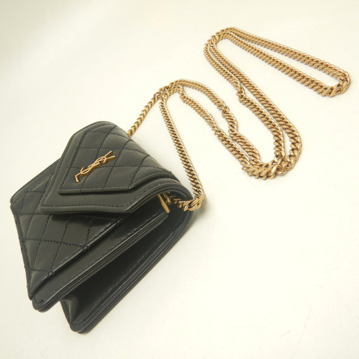 Saint Laurent Gold Leather Shoulder Bag (Pre-Owned)