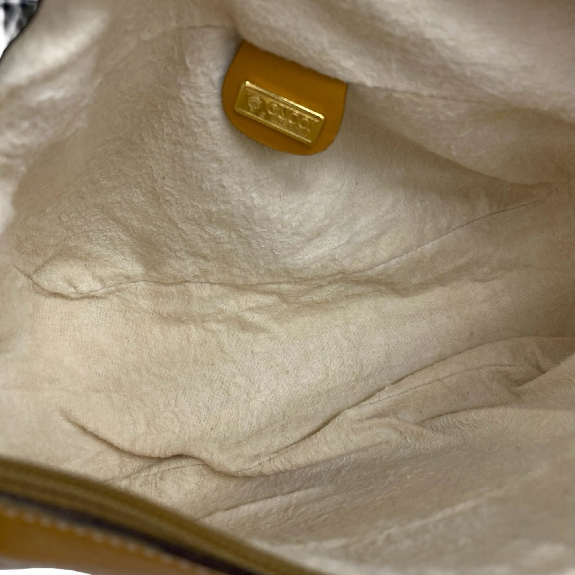 Gucci Brown Ivory Leather Pvc Shoulder Bag (Pre-Owned)