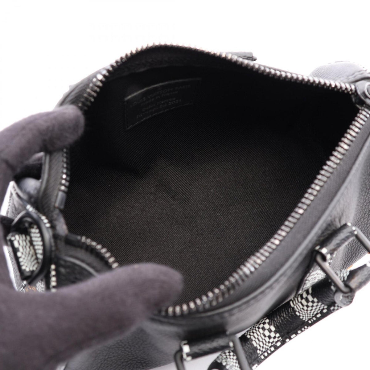 Louis Vuitton Black Leather Coated Canvas Handbag (Pre-Owned)