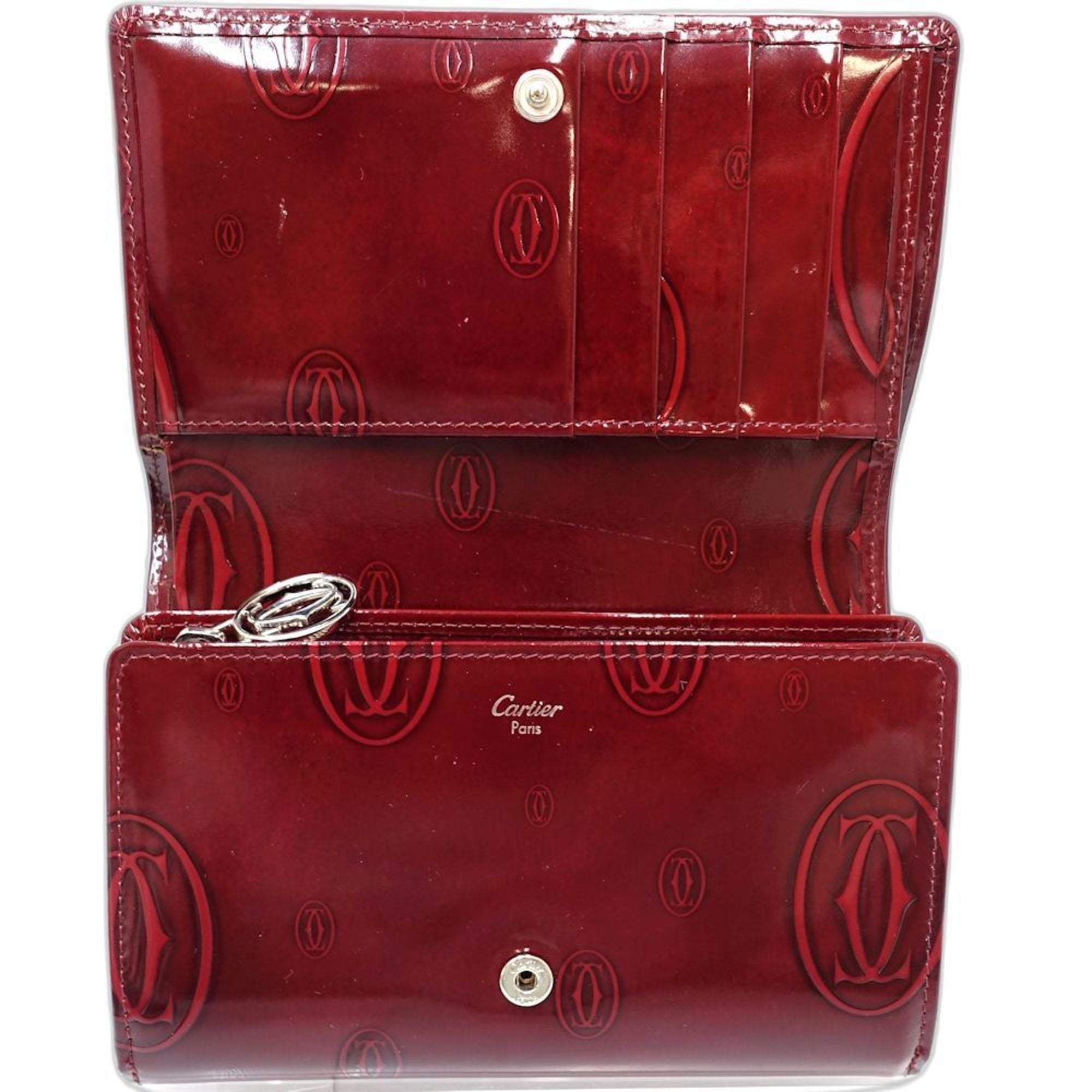 Cartier Bordeaux Patent Leather Wallet (Bi-Fold) (Pre-Owned)