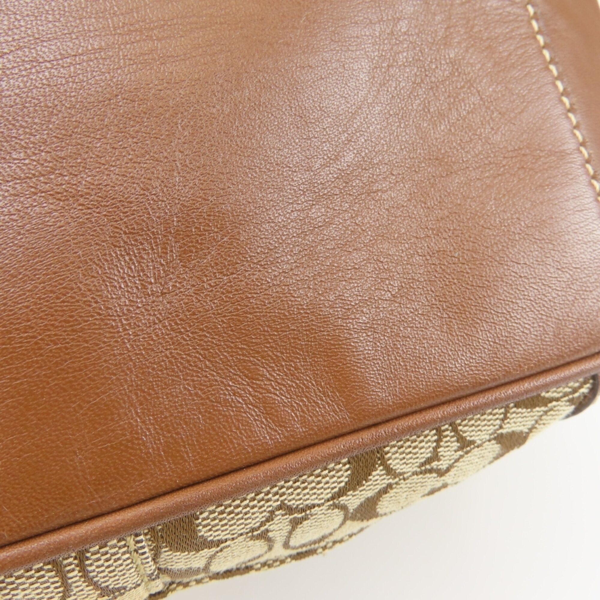 Coach Brown Canvas Leather Shoulder Bag (Pre-Owned)