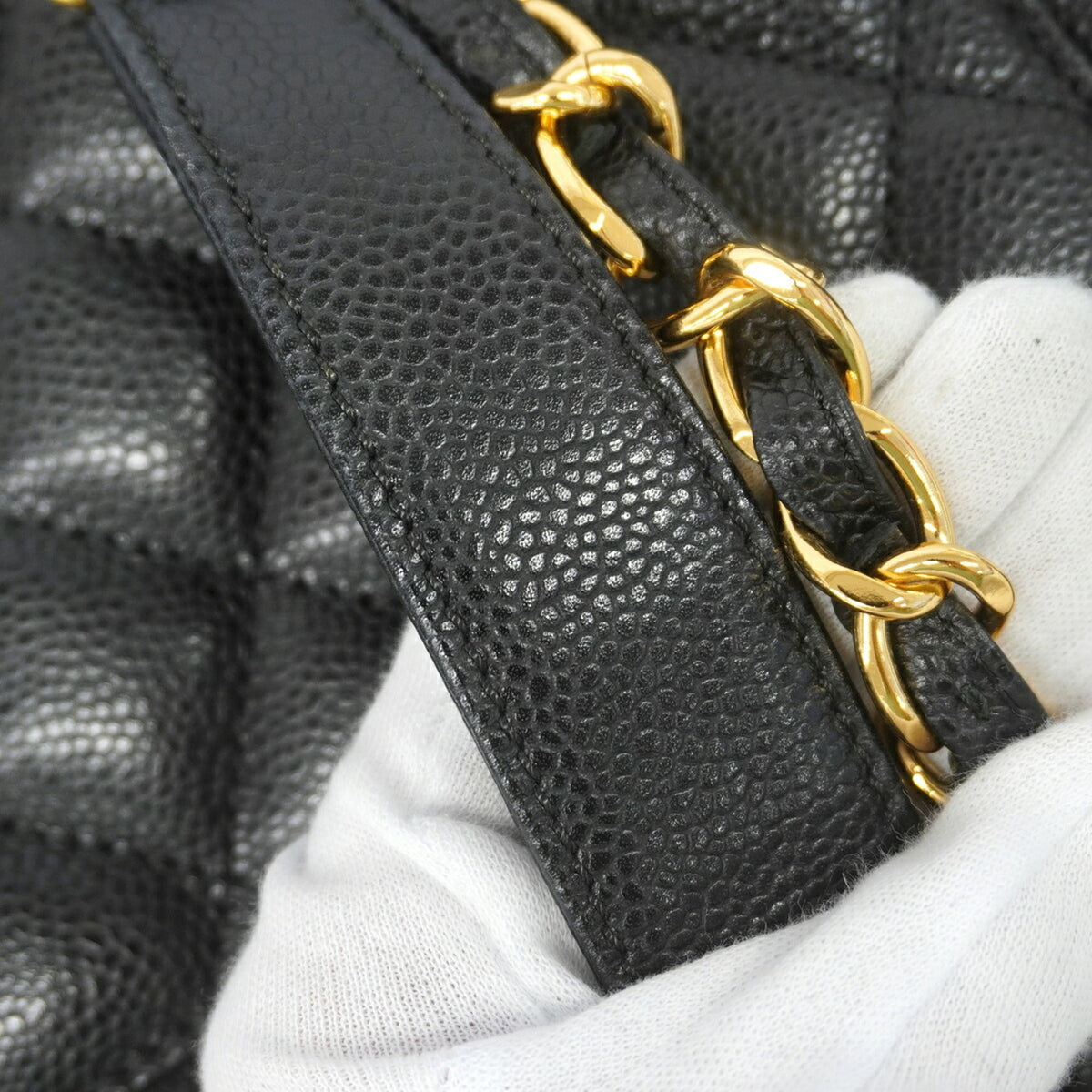 Chanel Black Grained Calfskin Tote Bag (Pre-Owned)