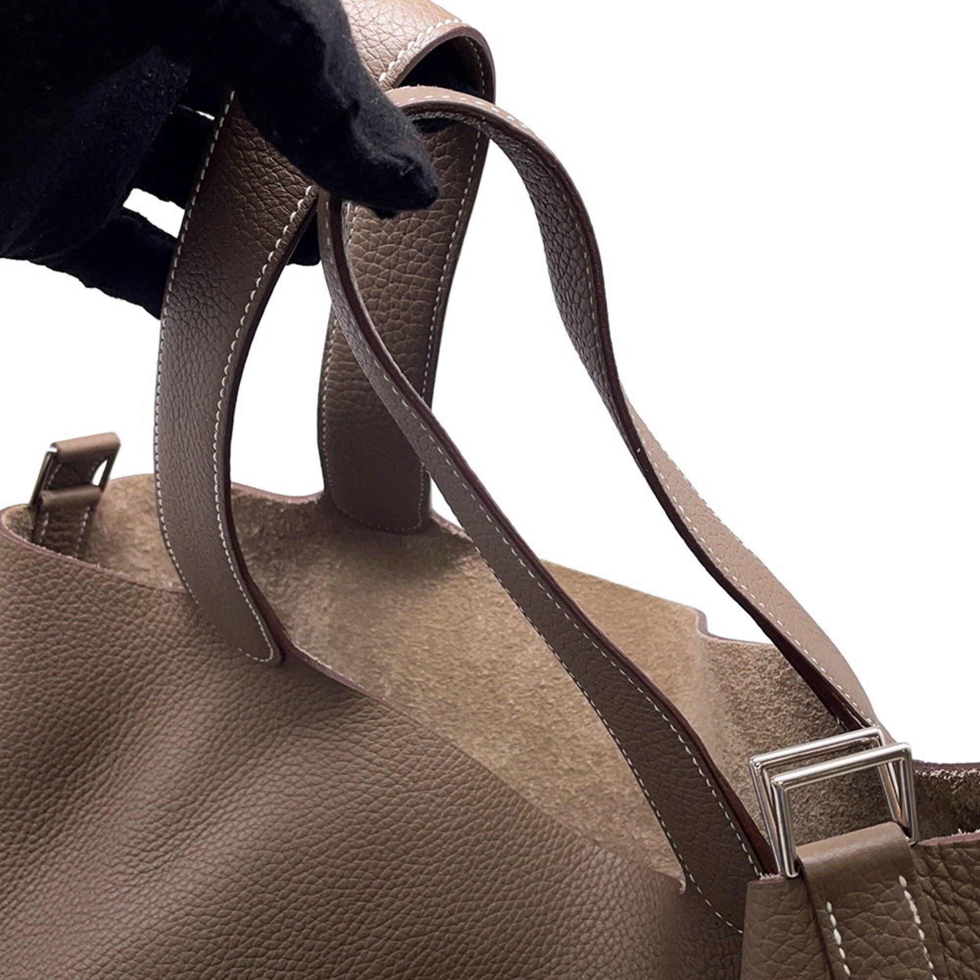 Hermes Picotin Etoupe Gray Taurillon Clemence Leather Handbag (Pre-Owned)