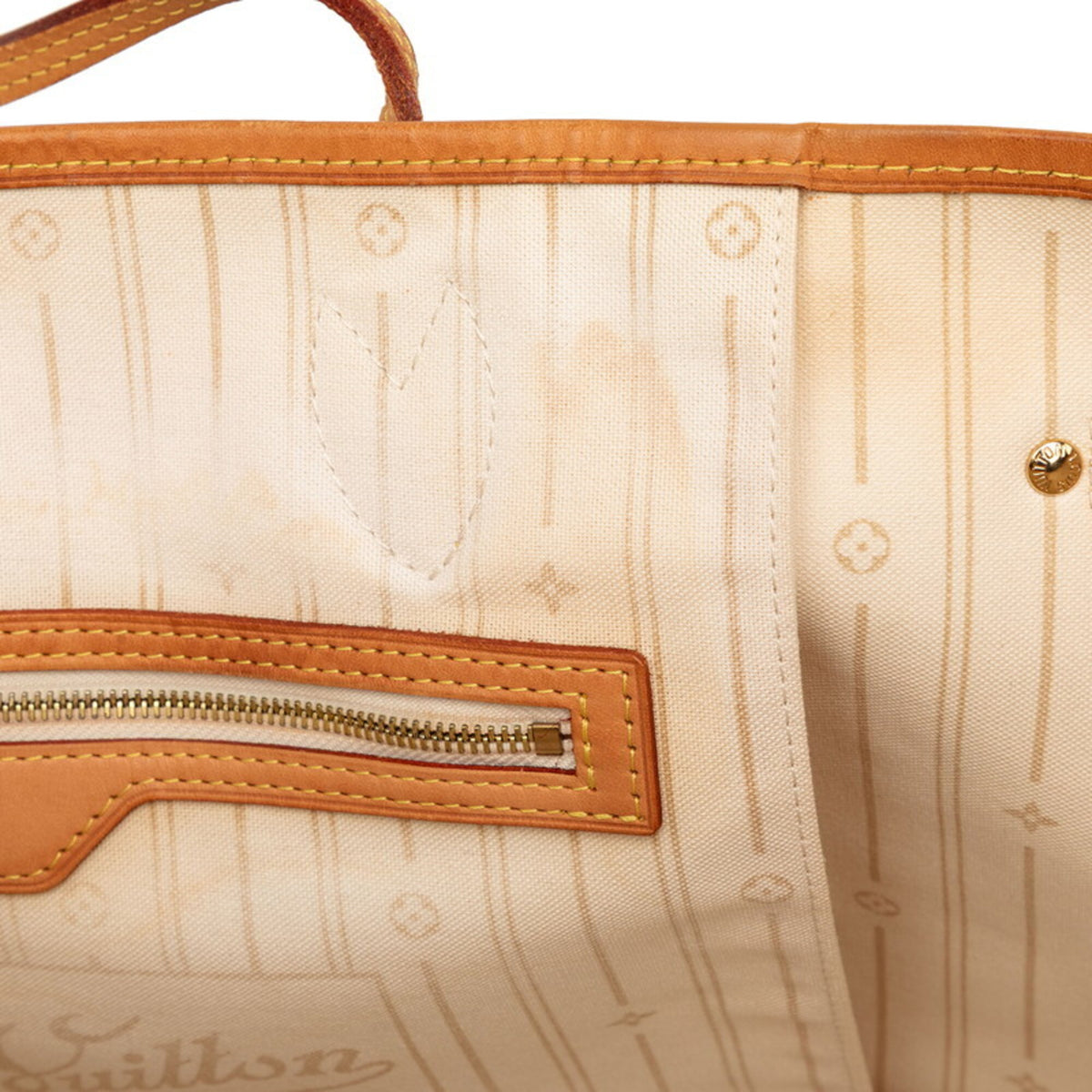 Louis Vuitton White Pvc Leather Shoulder Bag Tote Bag (Pre-Owned)