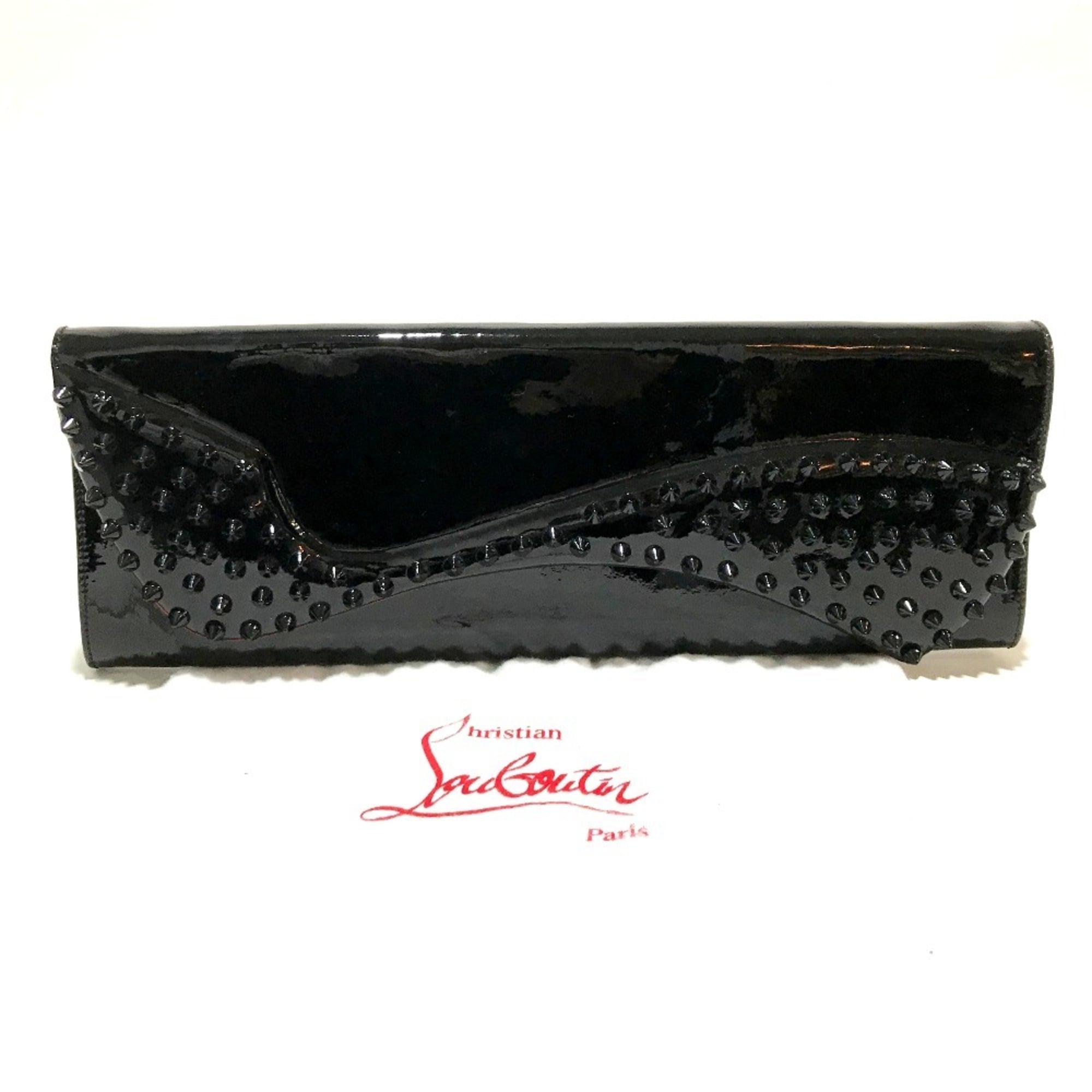 Christian Louboutin Black Patent Leather Clutch Bag (Pre-Owned)