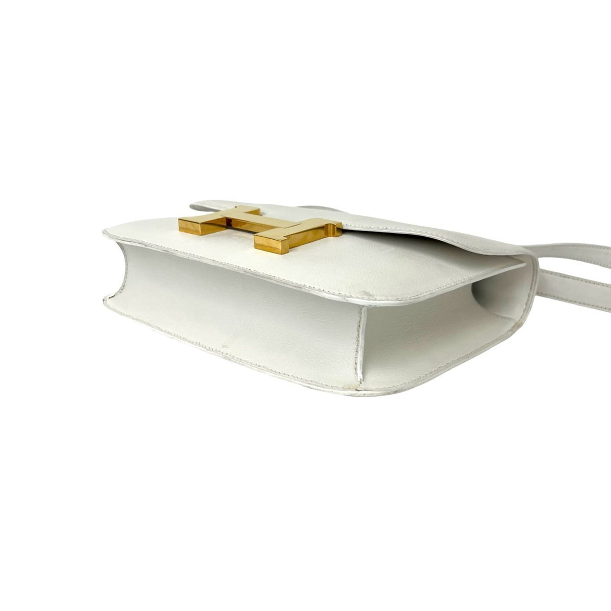 Hermes White Gulliver Leather Shoulder Bag (Pre-Owned)