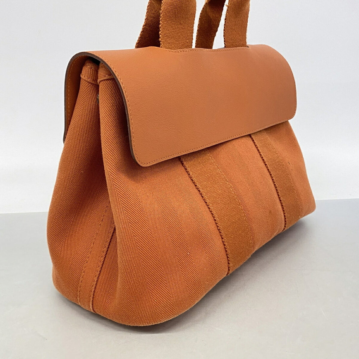 Hermes Orange Toile Chevron Tote Bag (Pre-Owned)