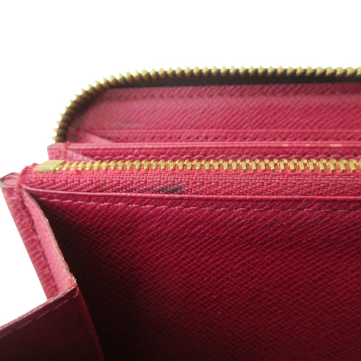 Louis Vuitton Monogram Brown Fuchsia Pink Monogram Long Wallet (Bi-Fold) (Pre-Owned)