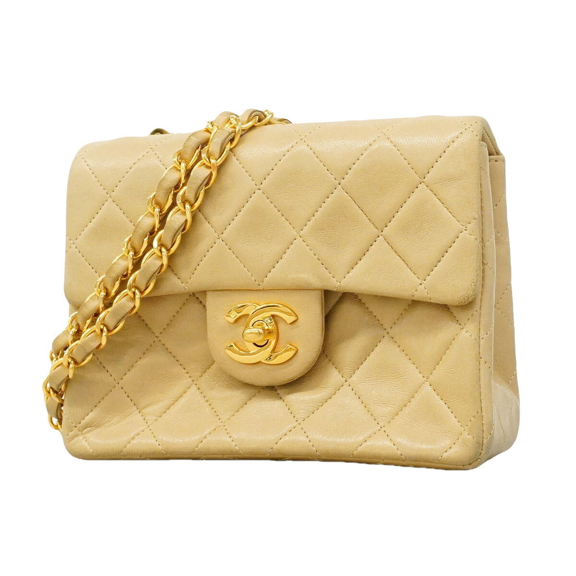 Chanel Beige Leather Shoulder Bag (Pre-Owned)