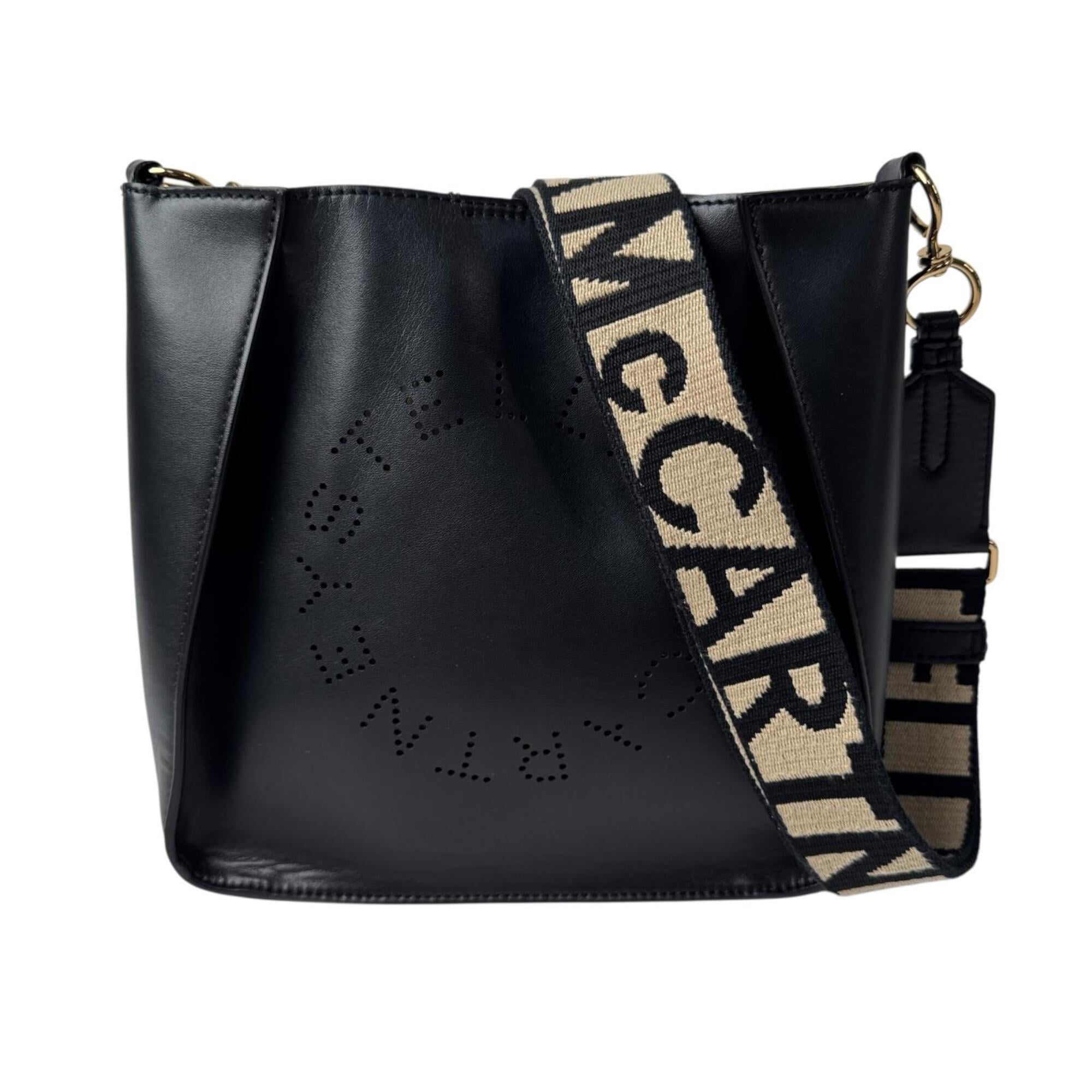 Stella Mccartney Black Leather Shoulder Bag (Pre-Owned)