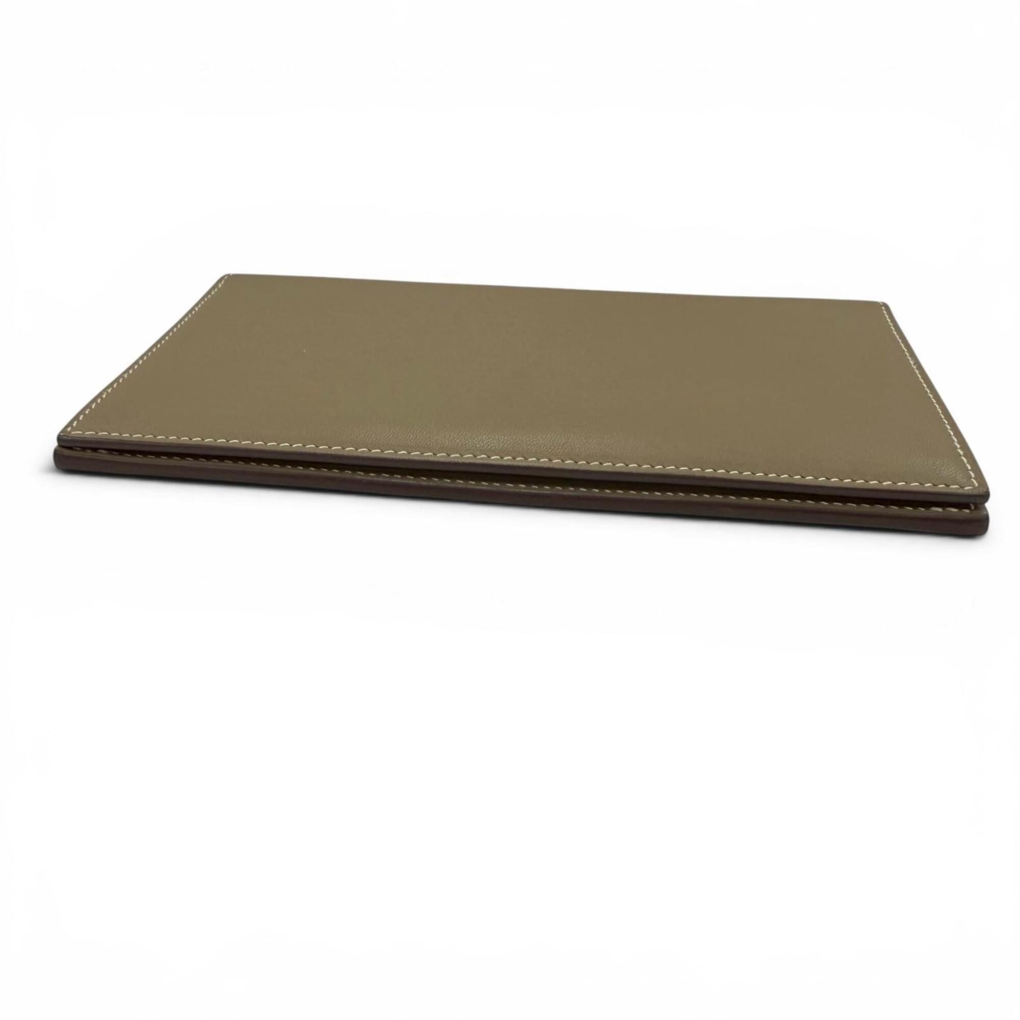 Hermes Etoupe Gray Leather Long Wallet (Bi-Fold) (Pre-Owned)