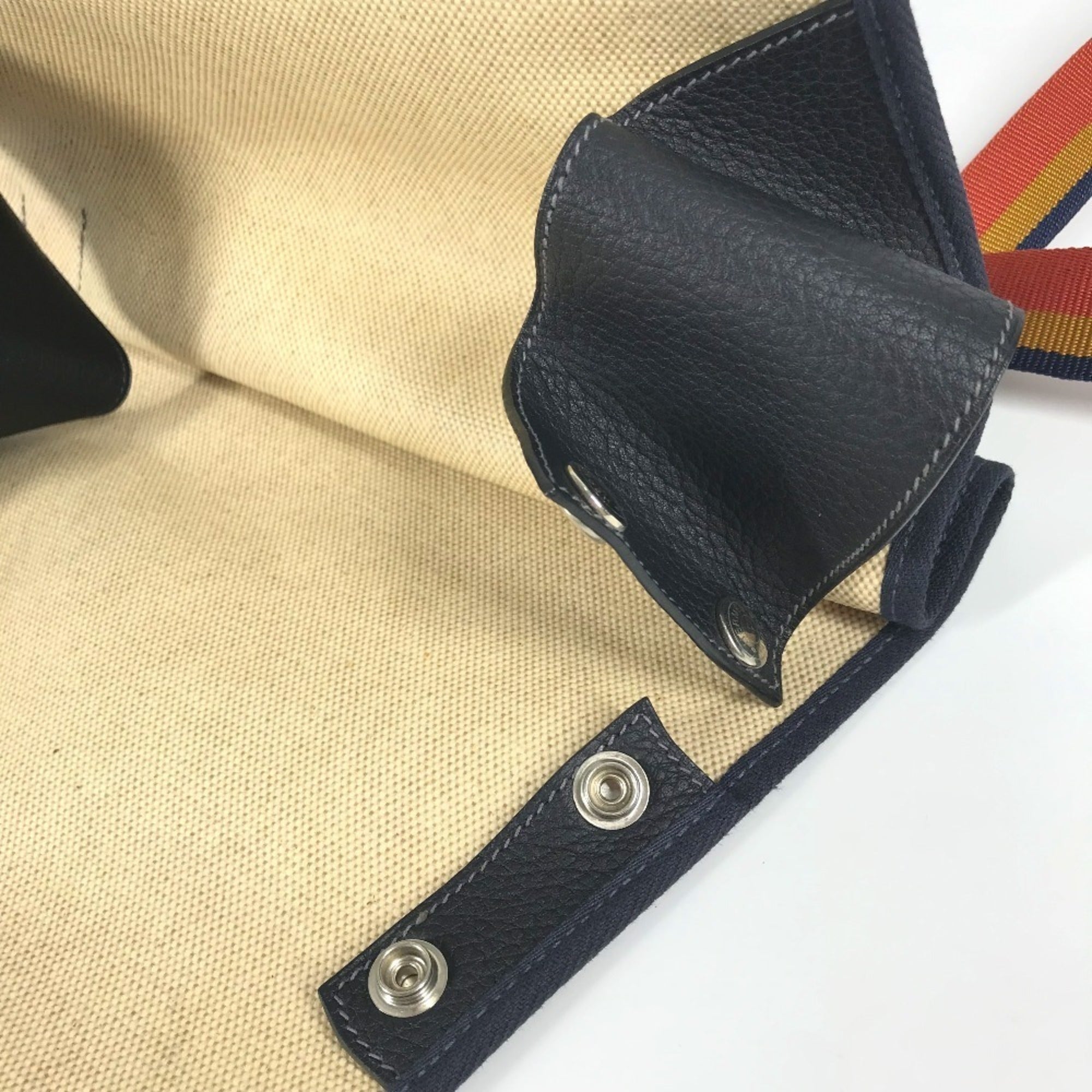 Hermes Beige Orange Toile H Backpack Handbag (Pre-Owned)