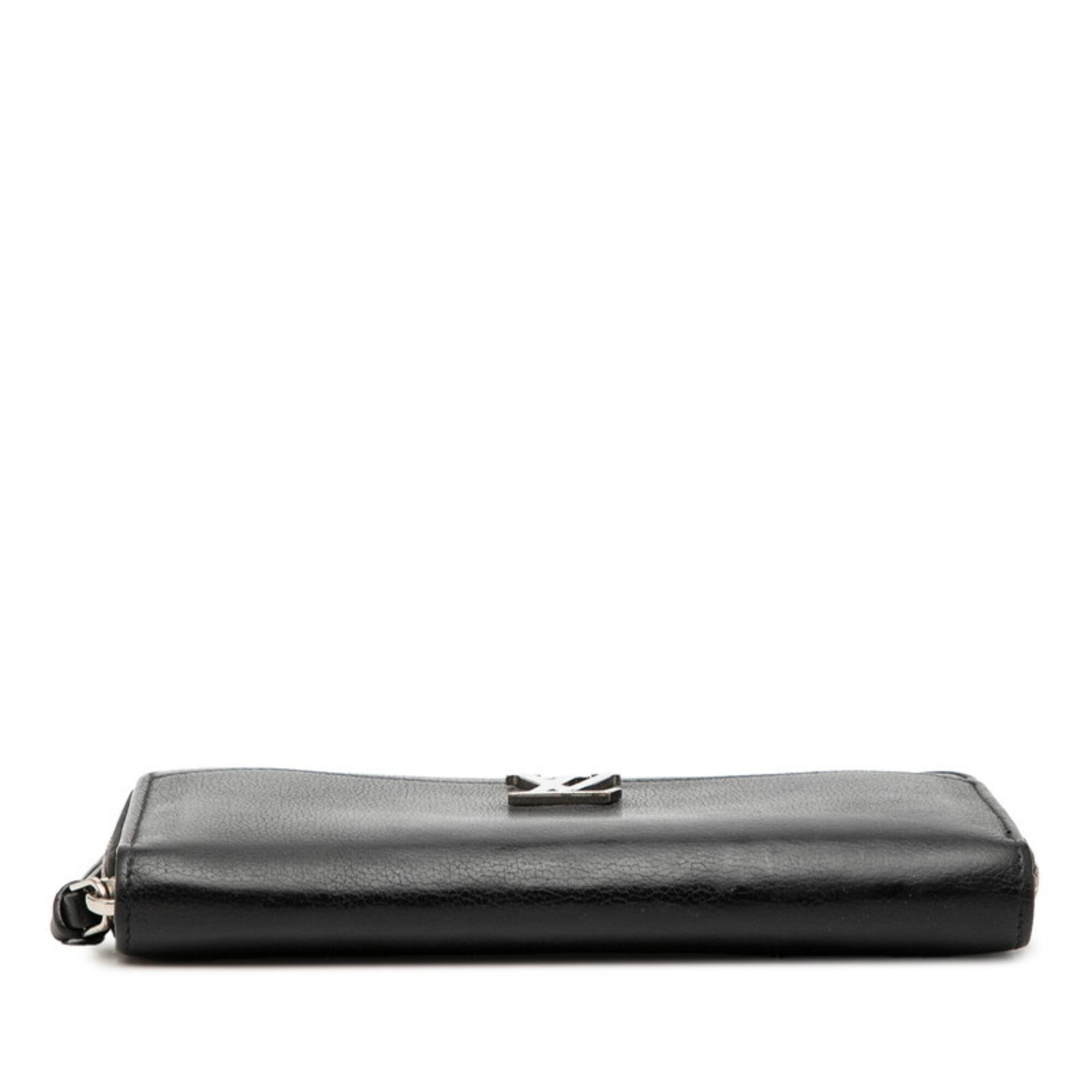 Louis Vuitton Black Noir Leather Long Wallet (Bi-Fold) (Pre-Owned)
