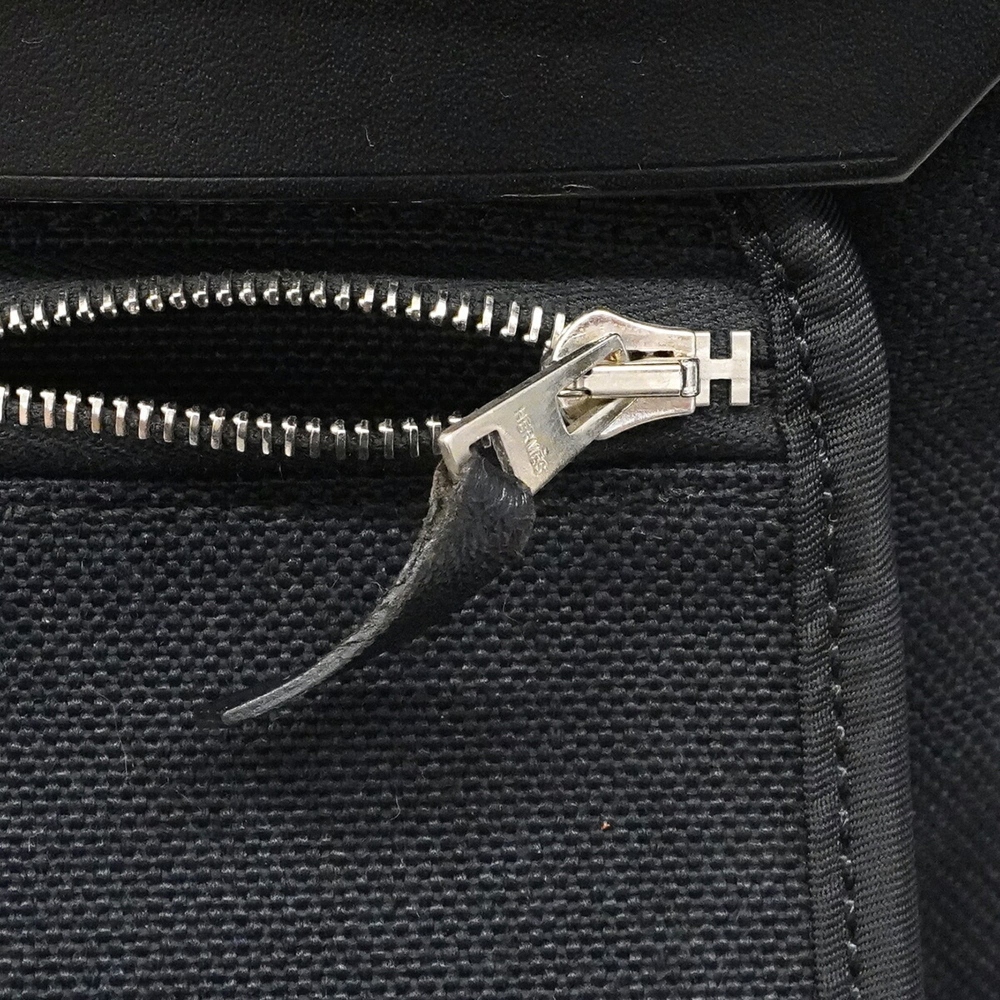 Hermes Black Toile Officier Handbag (Pre-Owned)