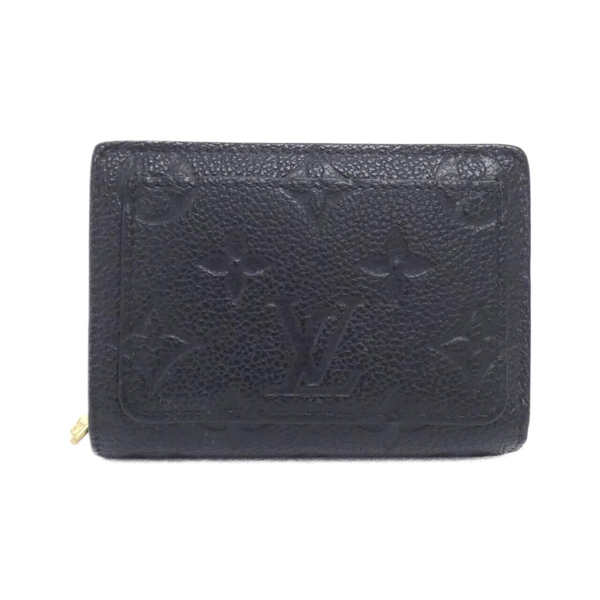 Louis Vuitton Black Leather Wallet (Tri-Fold) (Pre-Owned)