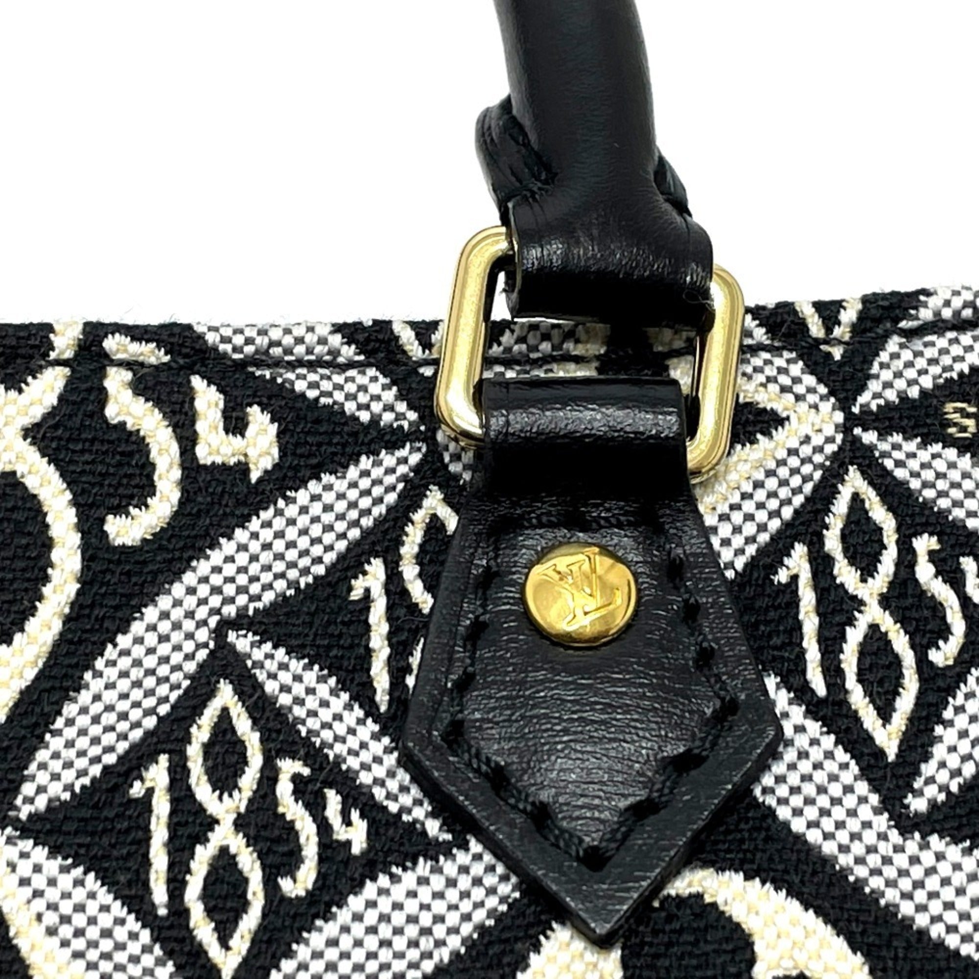 Louis Vuitton Black Blue Jacquard Handbag (Pre-Owned)