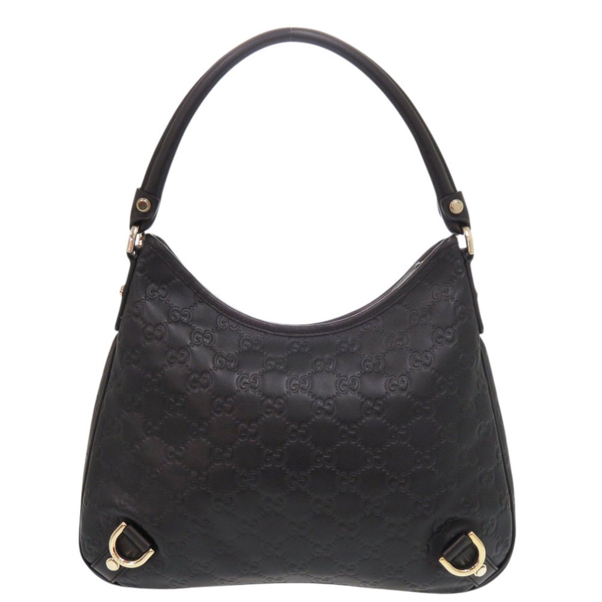 Gucci Black Leather Handbag Shoulder Bag (Pre-Owned)