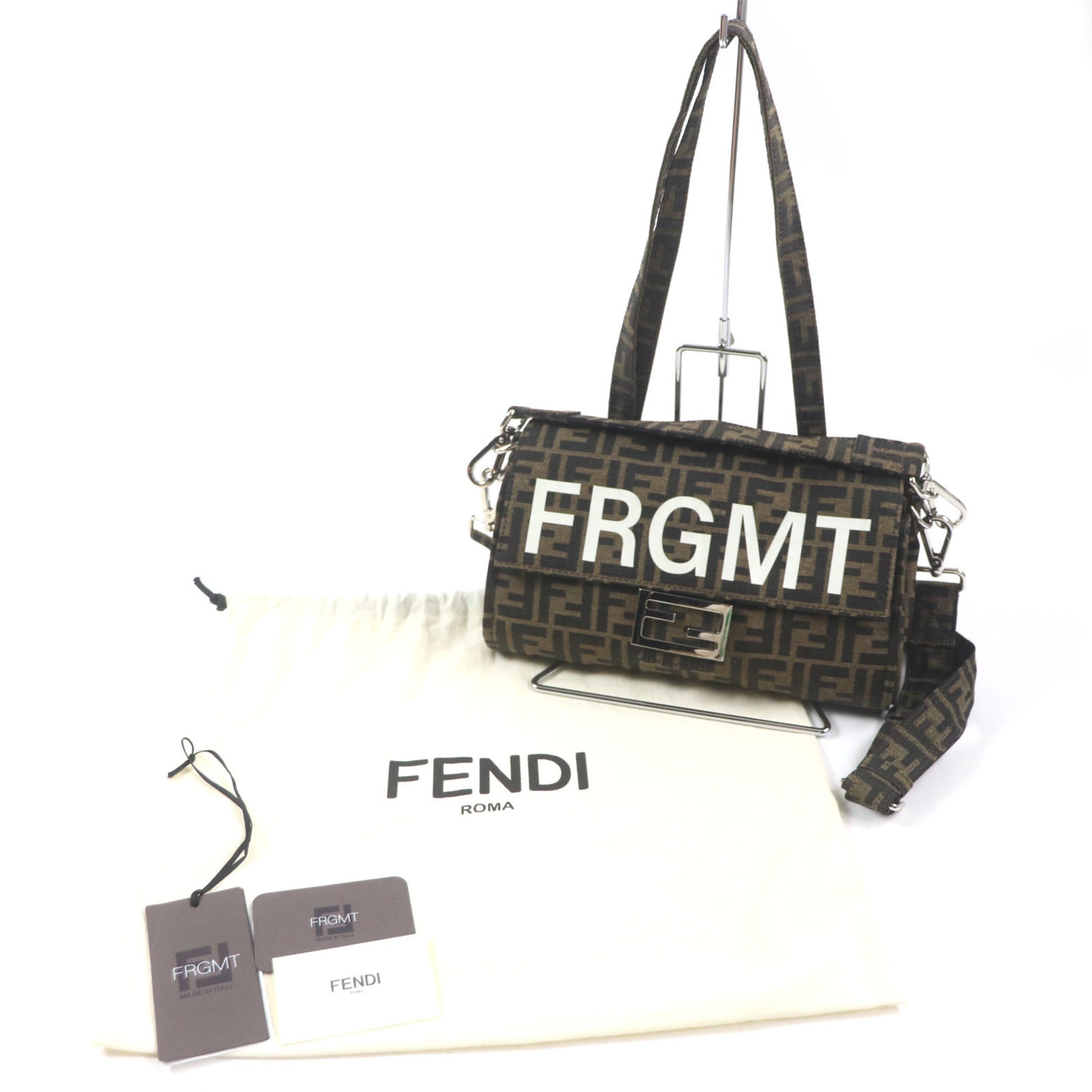 Fendi Brown Canvas Shoulder Bag Tote Bag (Pre-Owned)