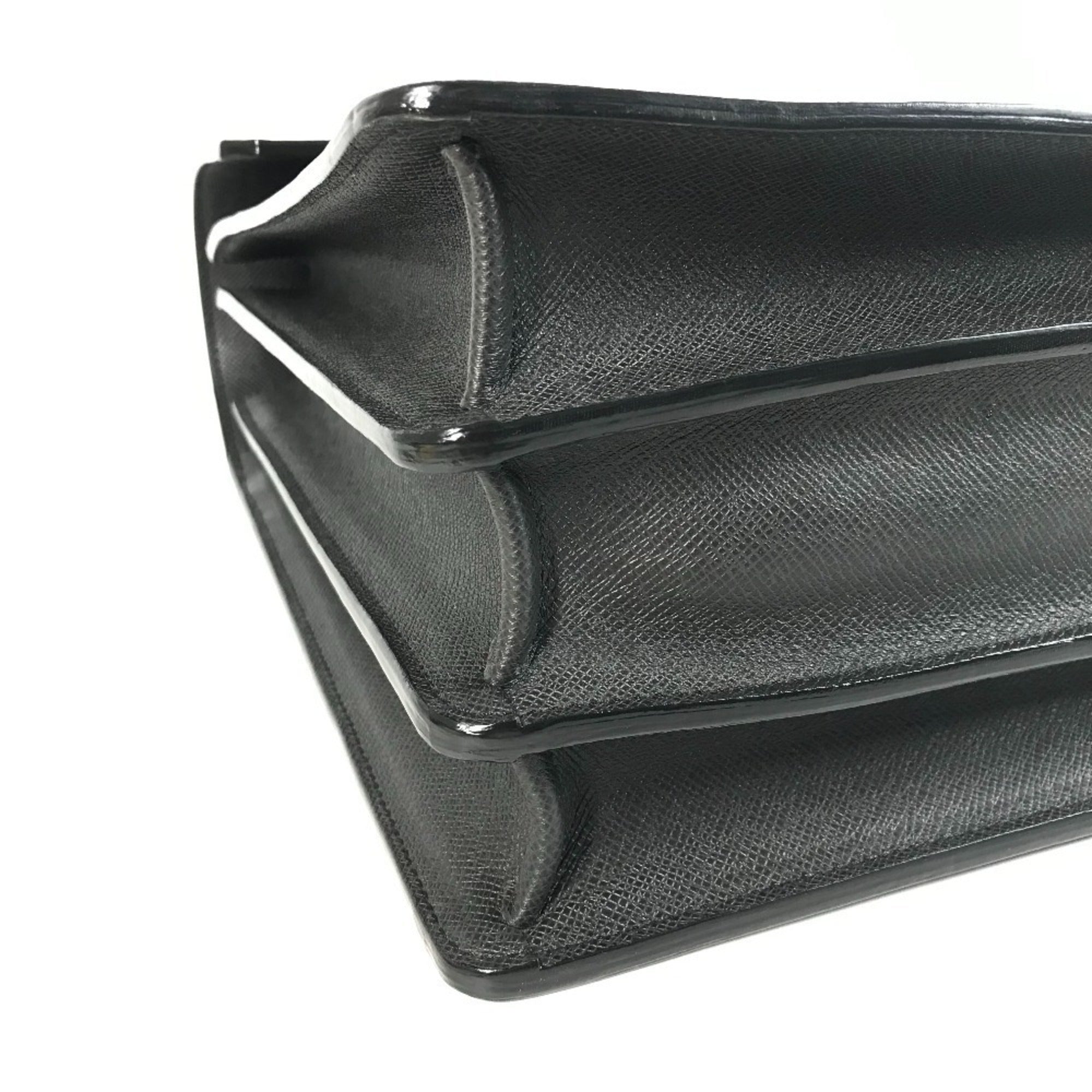 Louis Vuitton Ardoise Black Taiga Leather Briefcase Handbag (Pre-Owned)
