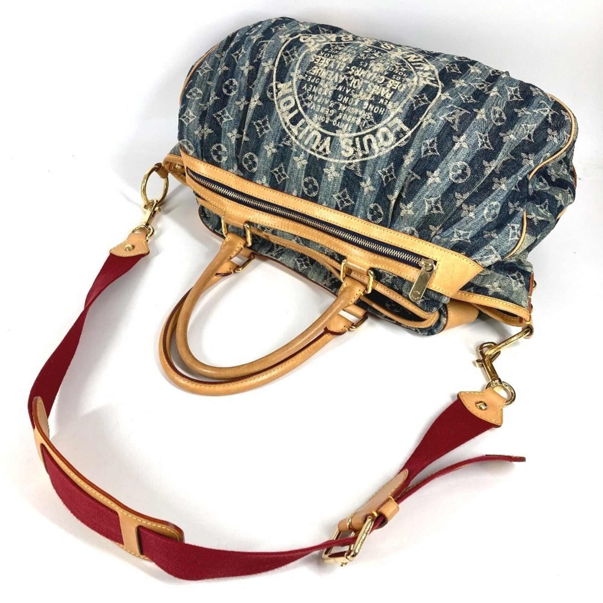 Louis Vuitton Blue Monogram Denim Handbag Shoulder Bag (Pre-Owned)