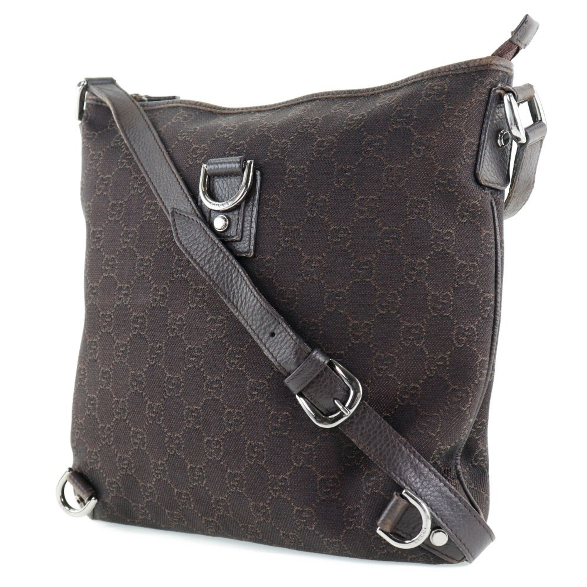 Gucci Abbey Brown Gg Canvas Shoulder Bag (Pre-Owned)