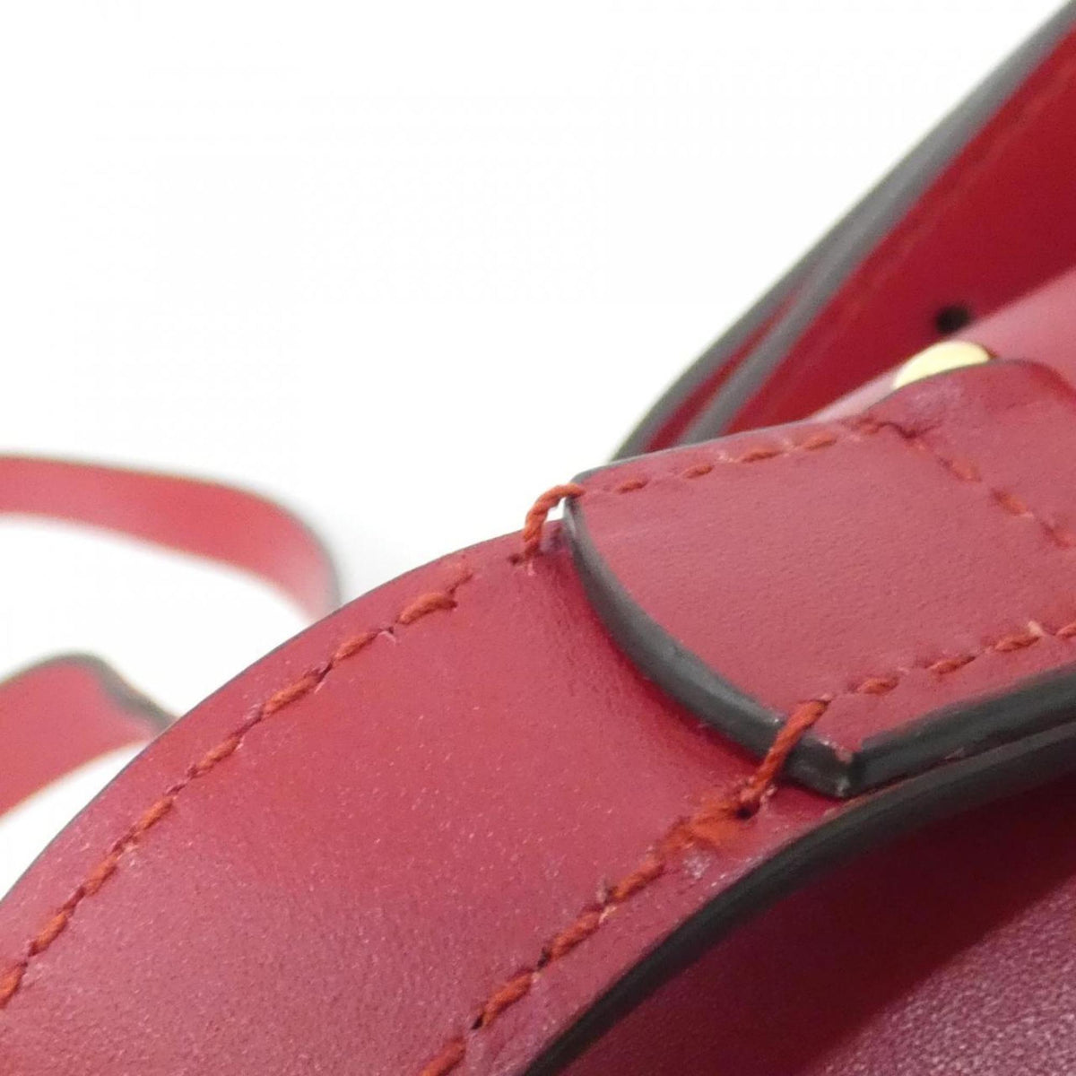 Gucci Red Color Leather Shoulder Bag (Pre-Owned)