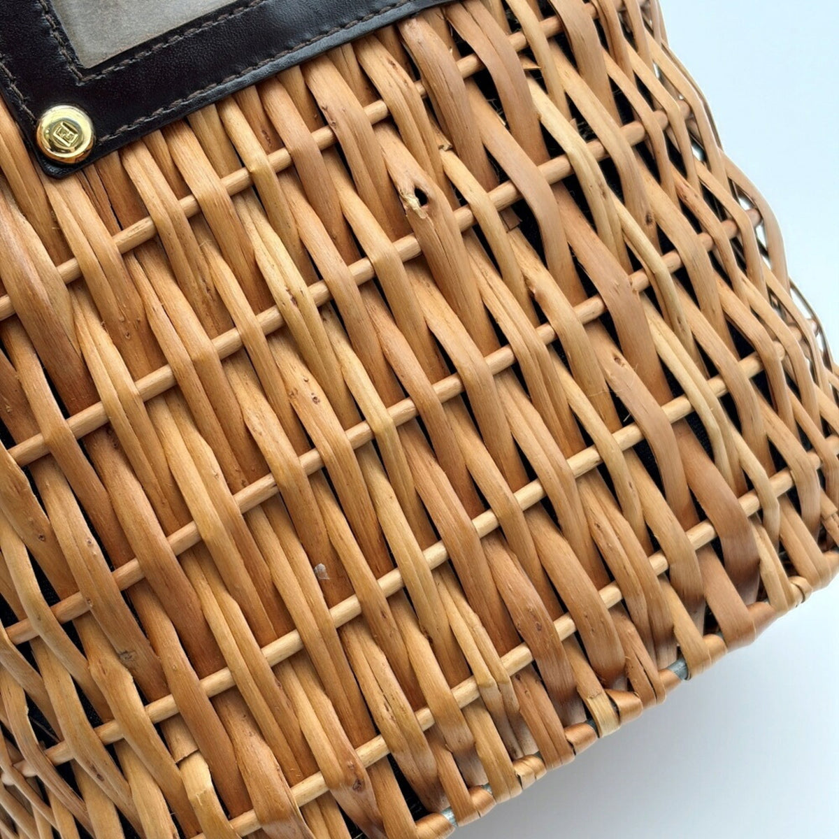 Fendi Brown Dark Brown Wisteria Vine Leather Basket (Pre-Owned)