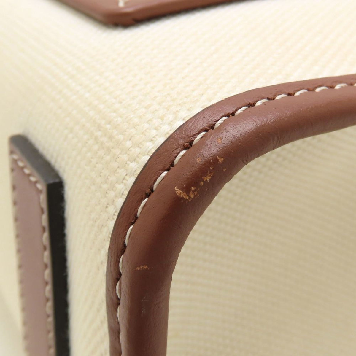 Burberry Brown Ivory Canvas Leather Handbag (Pre-Owned)
